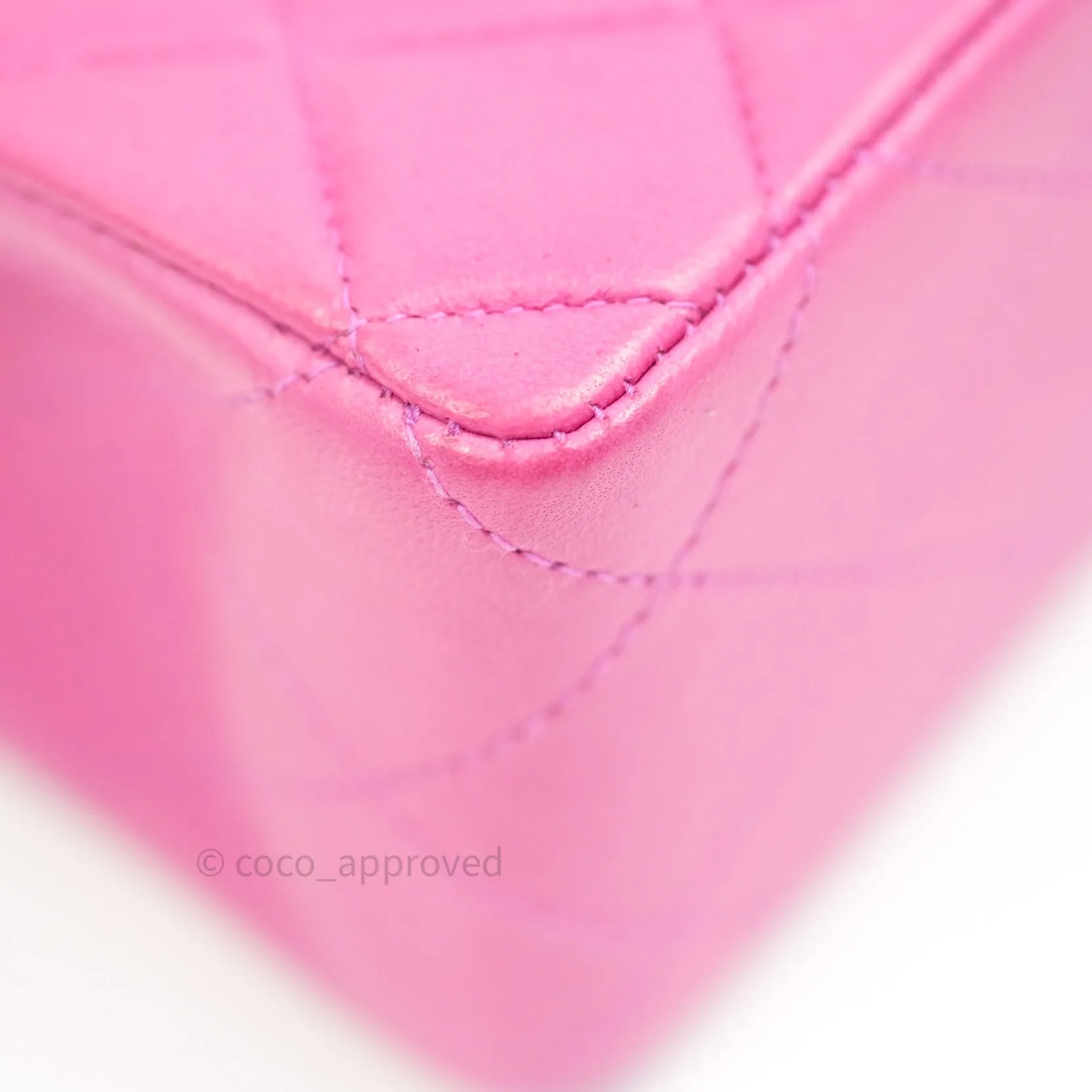 Chanel Mini Square Pink Lambskin 24K Gold Hardware