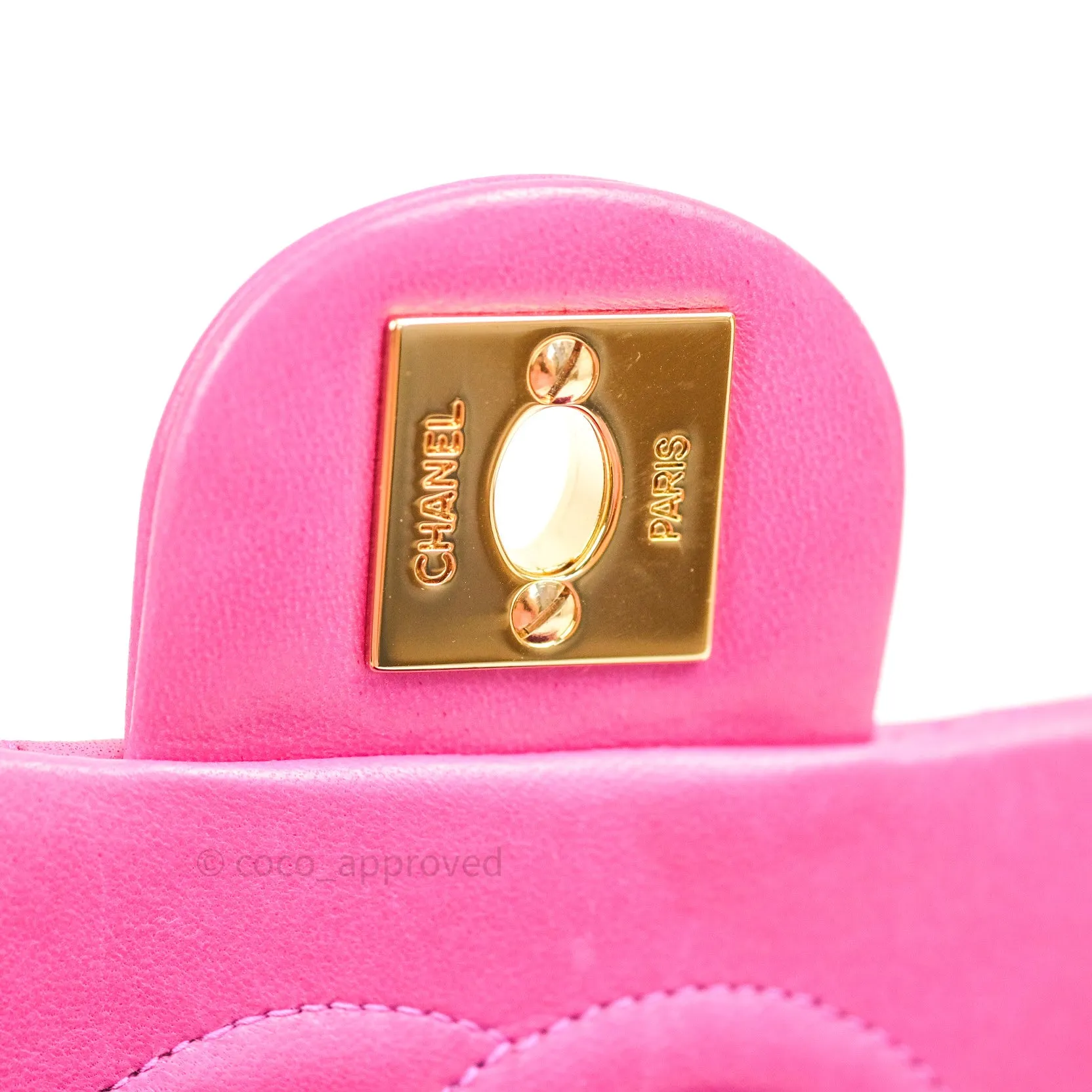 Chanel Mini Square Pink Lambskin 24K Gold Hardware