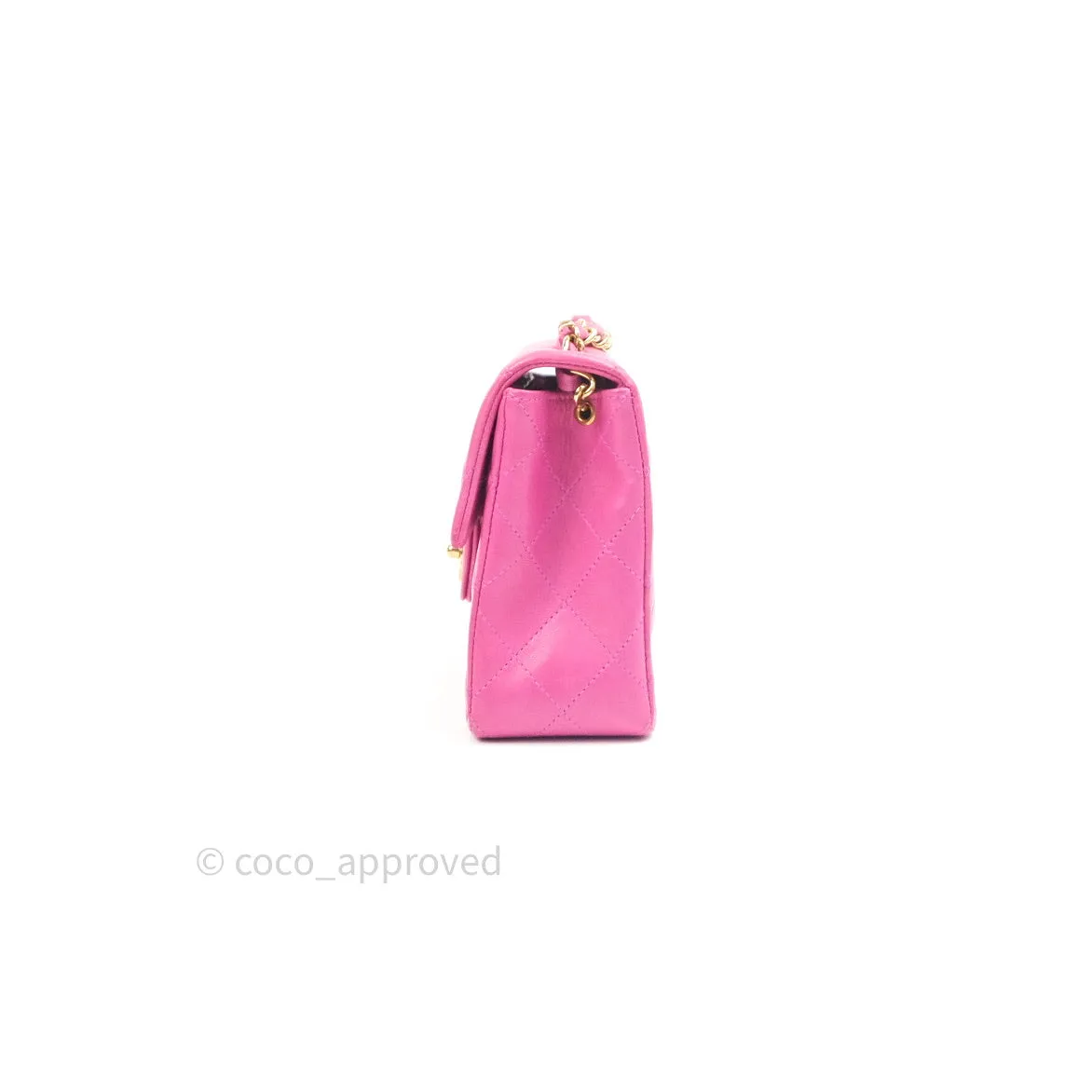 Chanel Mini Square Pink Lambskin 24K Gold Hardware