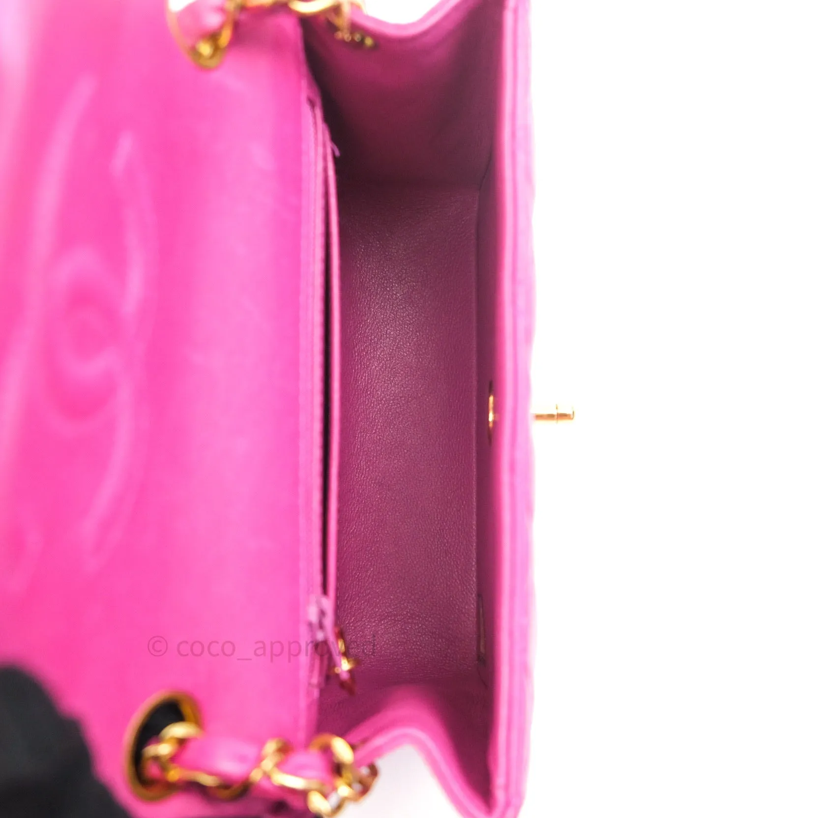 Chanel Mini Square Pink Lambskin 24K Gold Hardware