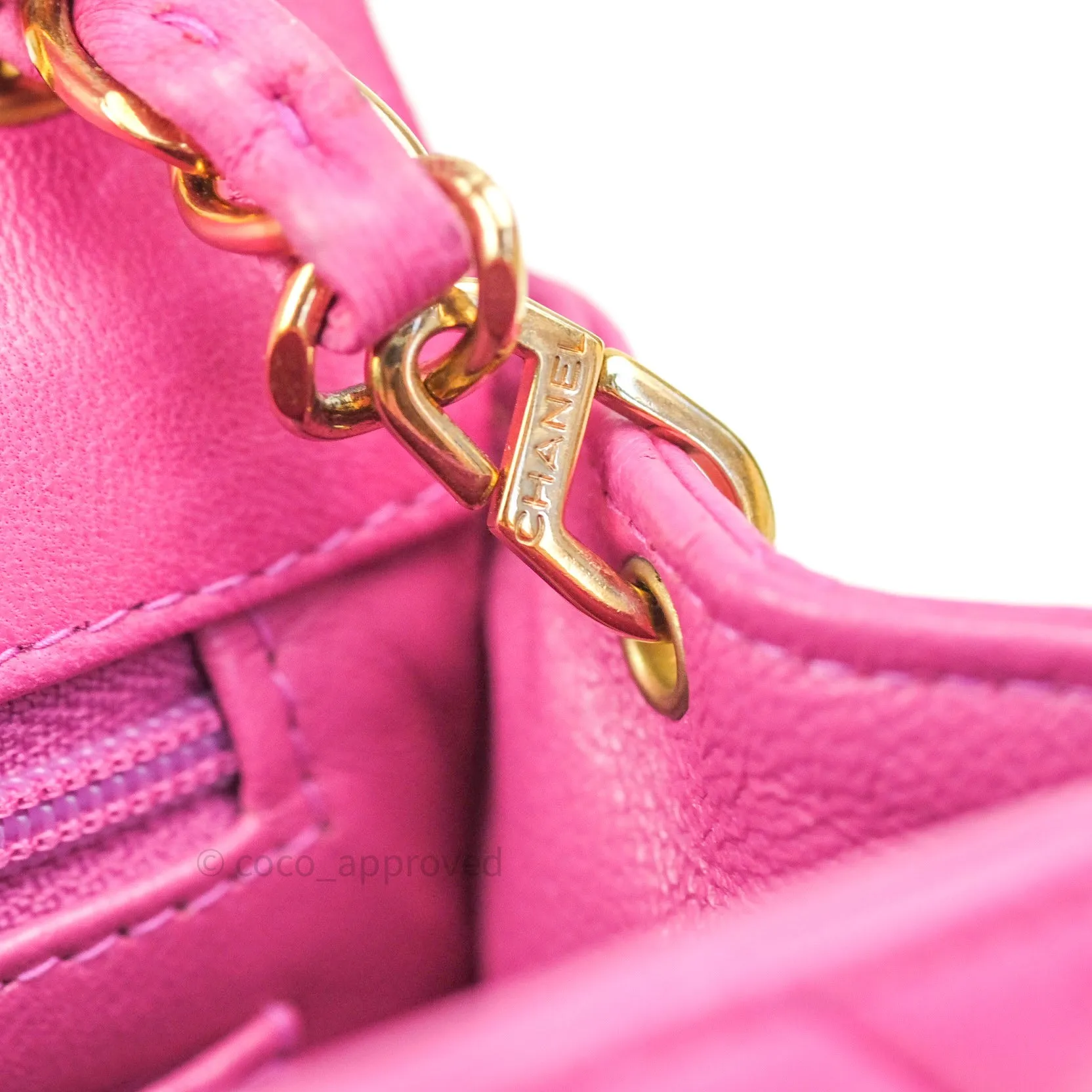 Chanel Mini Square Pink Lambskin 24K Gold Hardware