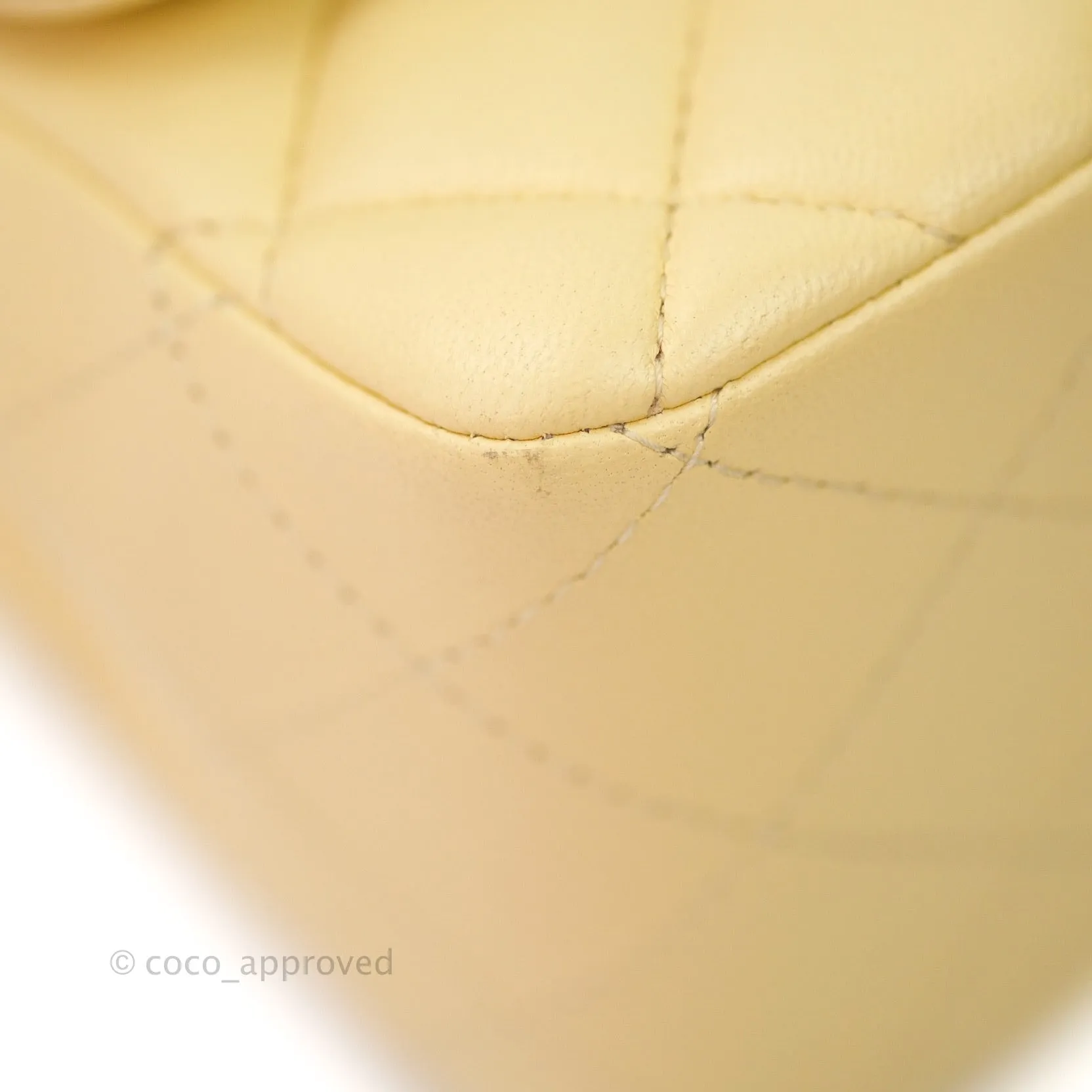 Chanel Mini Square Yellow Lambskin Gold Hardware