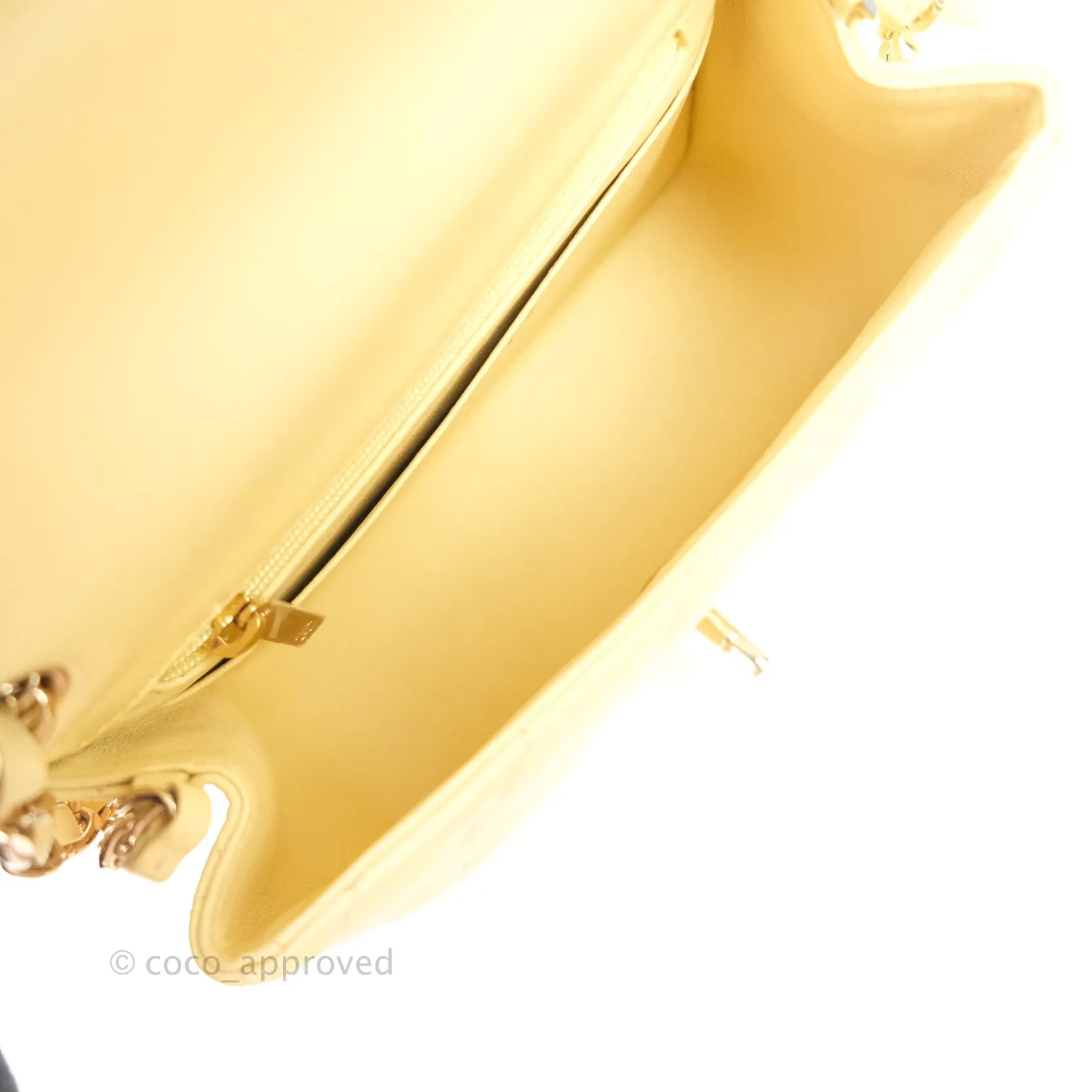 Chanel Mini Square Yellow Lambskin Gold Hardware