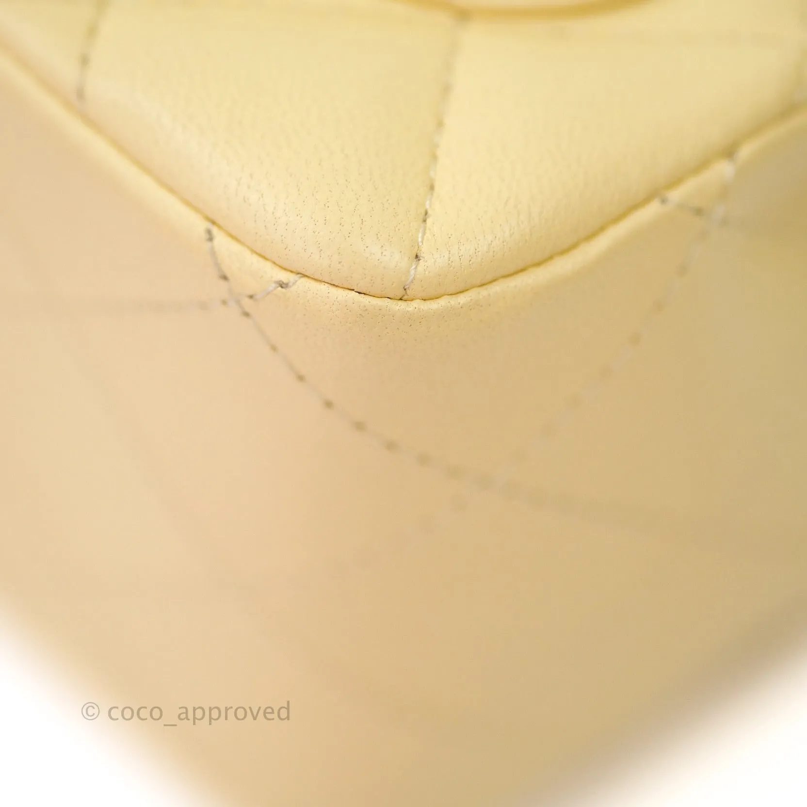 Chanel Mini Square Yellow Lambskin Gold Hardware