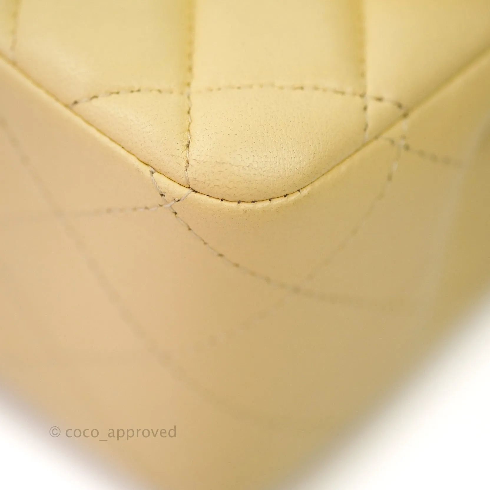 Chanel Mini Square Yellow Lambskin Gold Hardware