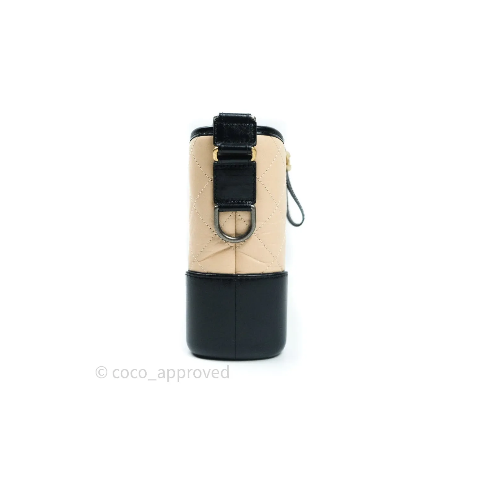 Chanel New Medium Gabrielle Beige Black Aged Calfskin