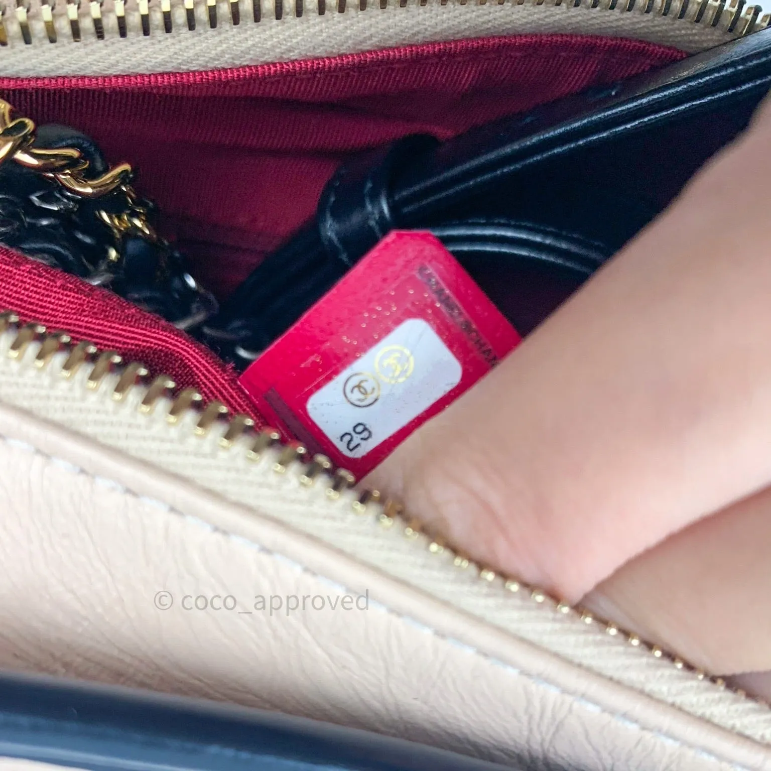 Chanel New Medium Gabrielle Beige Black Aged Calfskin