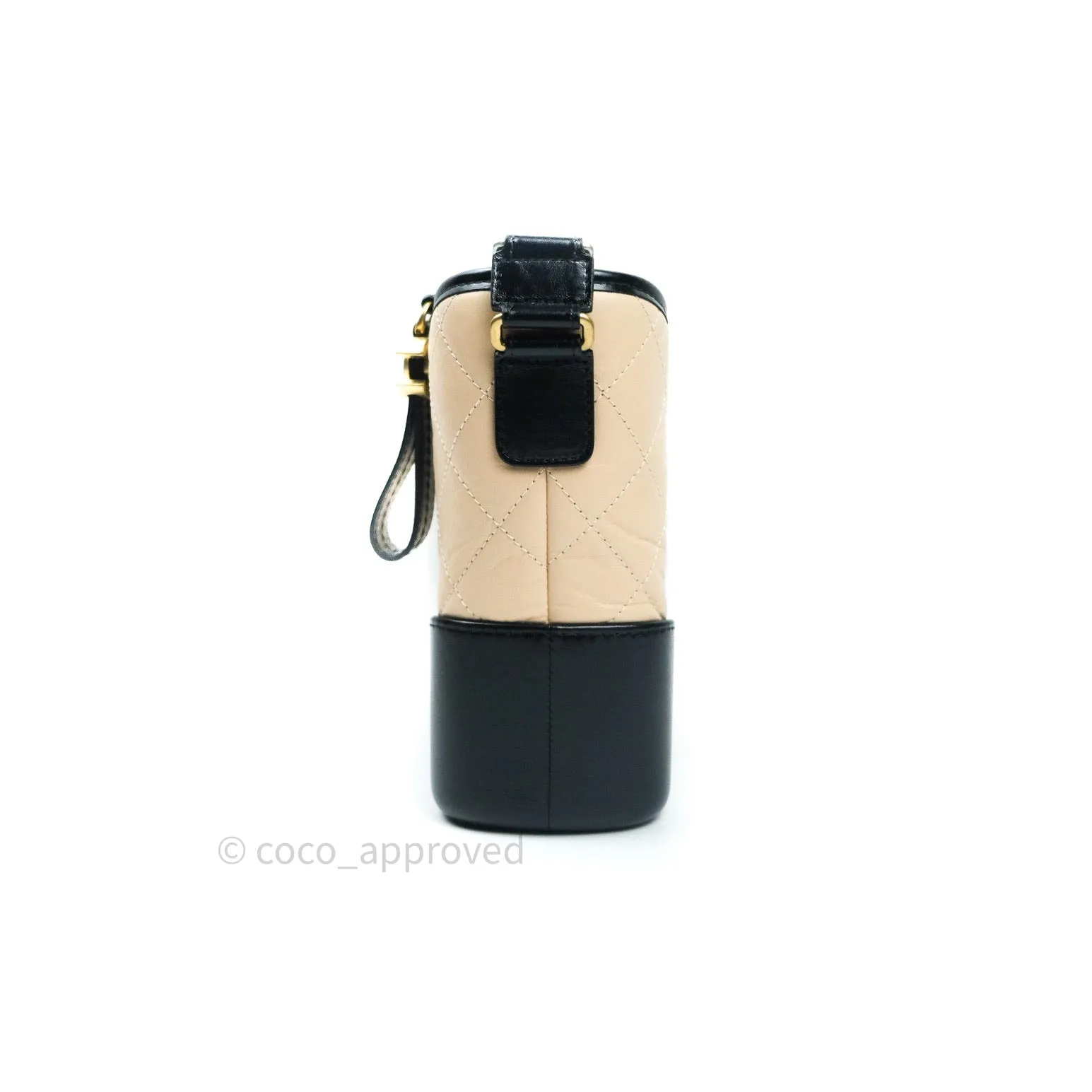 Chanel New Medium Gabrielle Beige Black Aged Calfskin