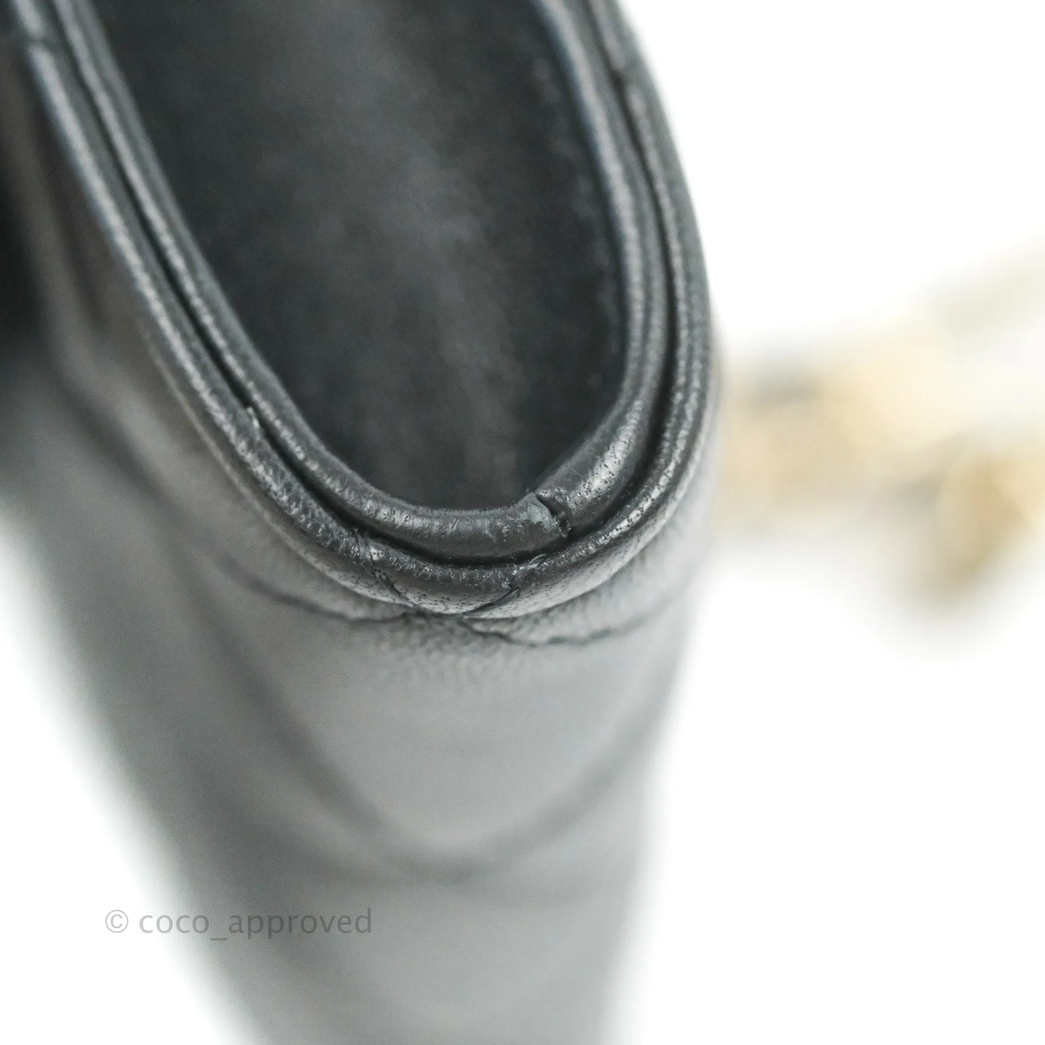 Chanel Phone Holder Black/White CC Black Lambskin Gold Hardware