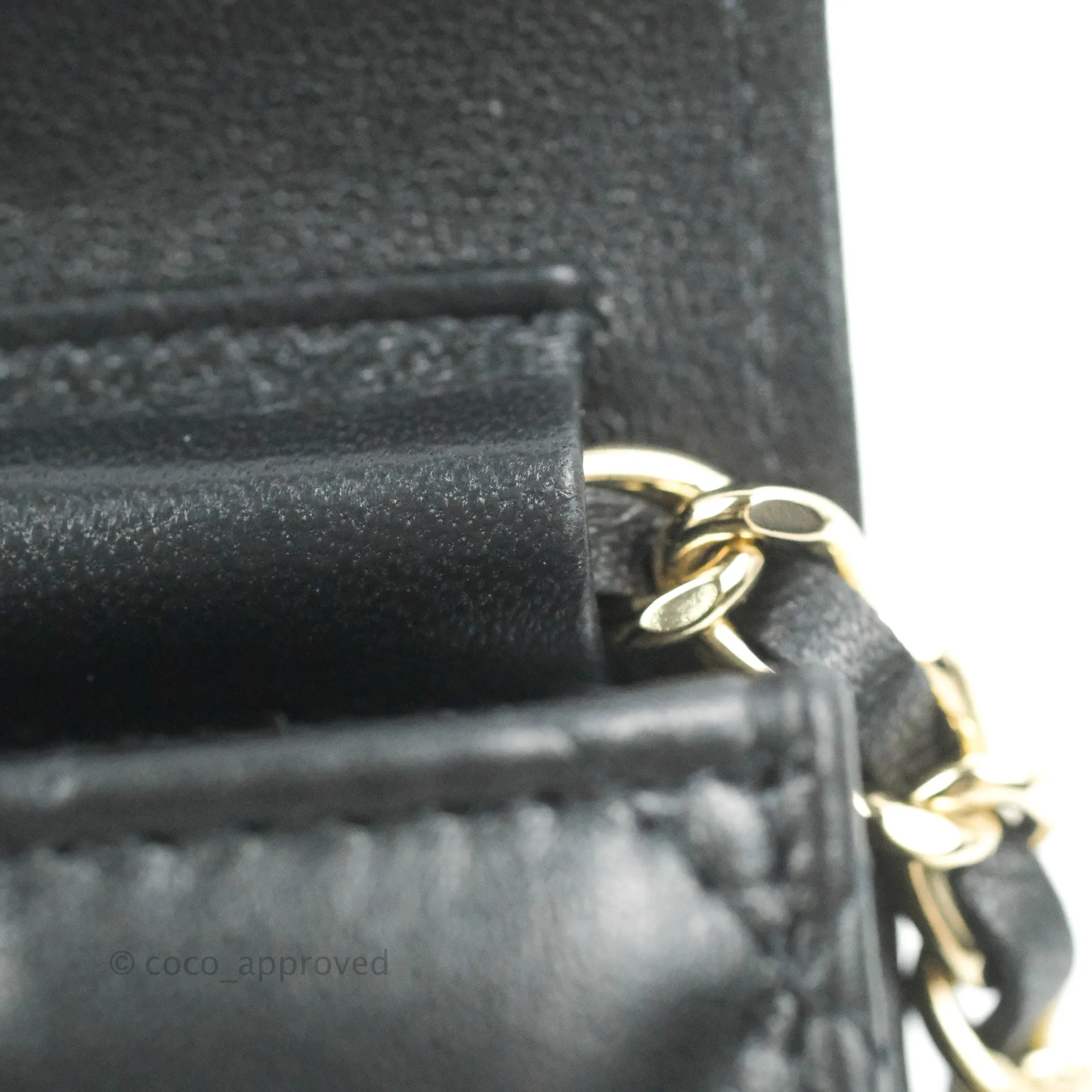 Chanel Phone Holder Black/White CC Black Lambskin Gold Hardware