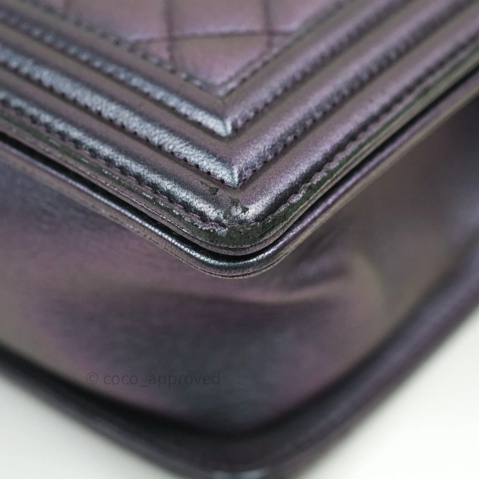 Chanel Purple Mermaid Iridescent Medium Calfskin Boy Bag
