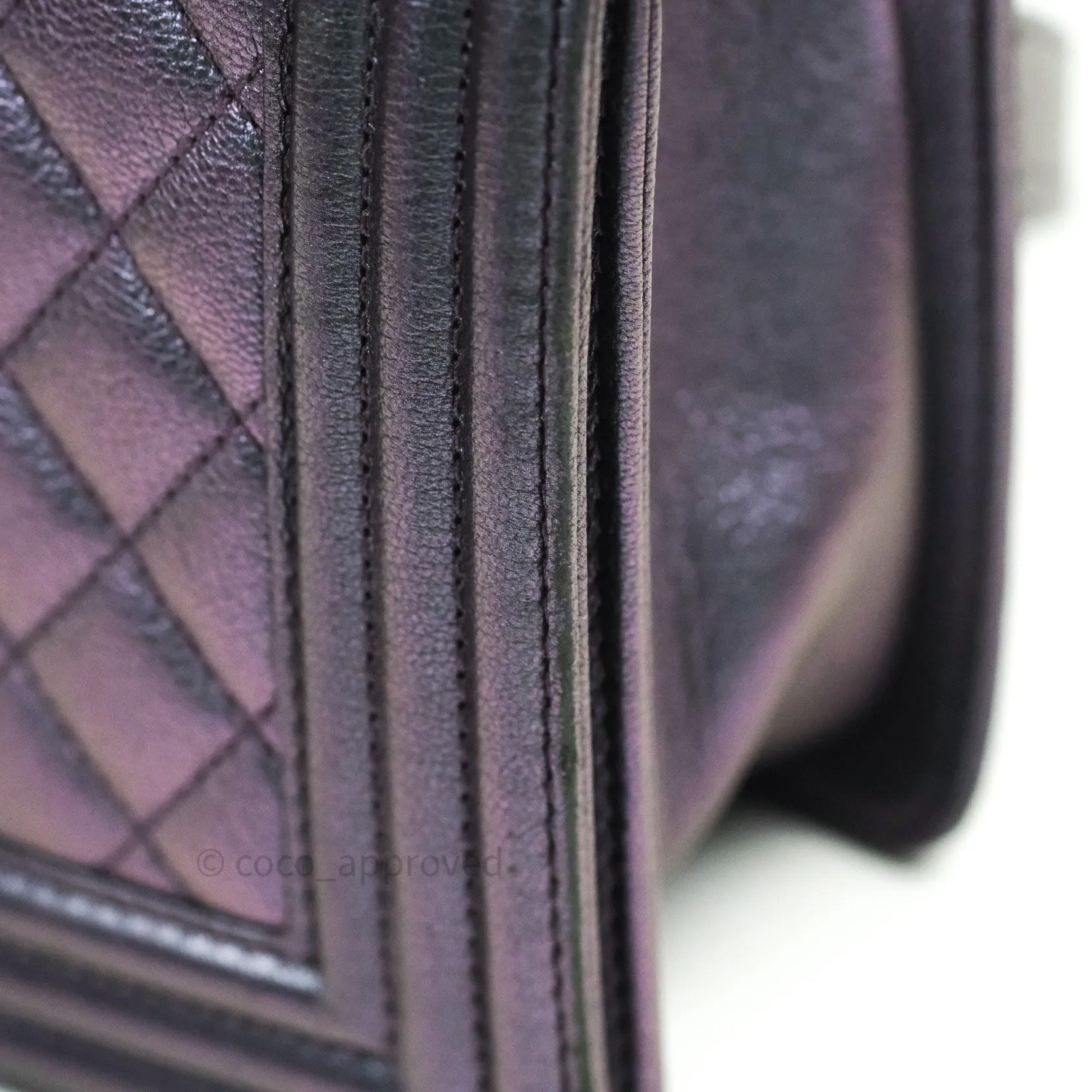 Chanel Purple Mermaid Iridescent Medium Calfskin Boy Bag