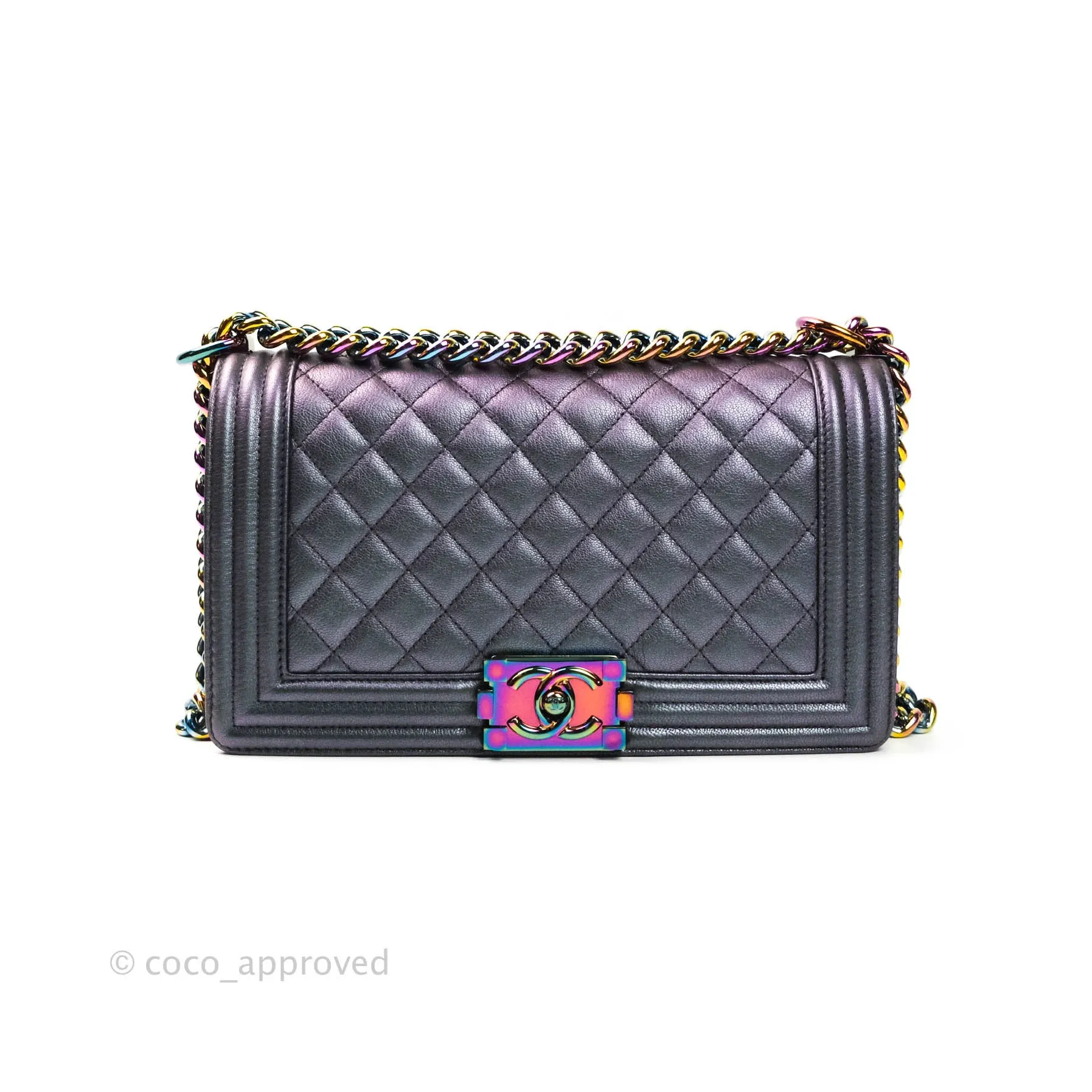 Chanel Purple Mermaid Iridescent Medium Calfskin Boy Bag