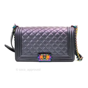 Chanel Purple Mermaid Iridescent Medium Calfskin Boy Bag