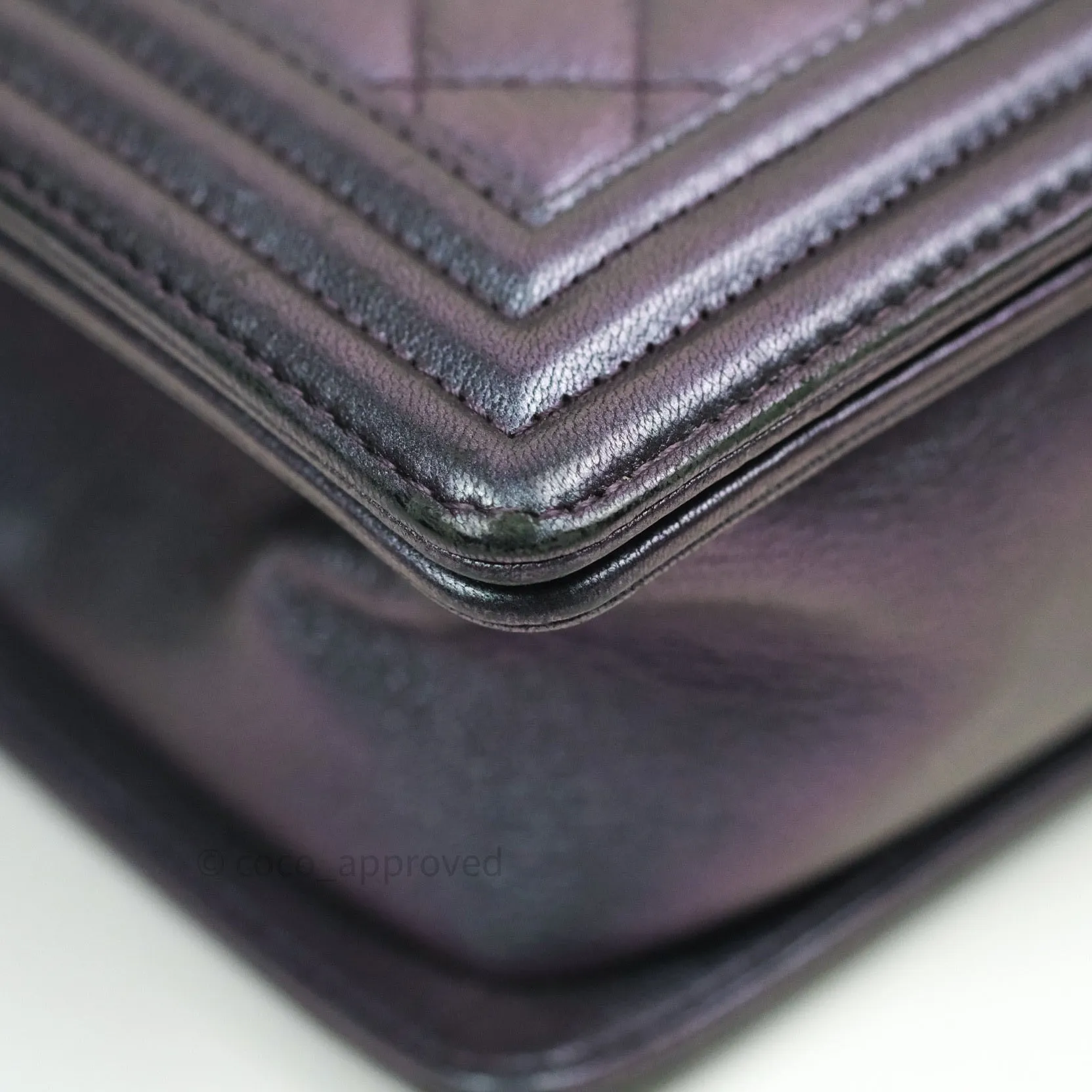 Chanel Purple Mermaid Iridescent Medium Calfskin Boy Bag