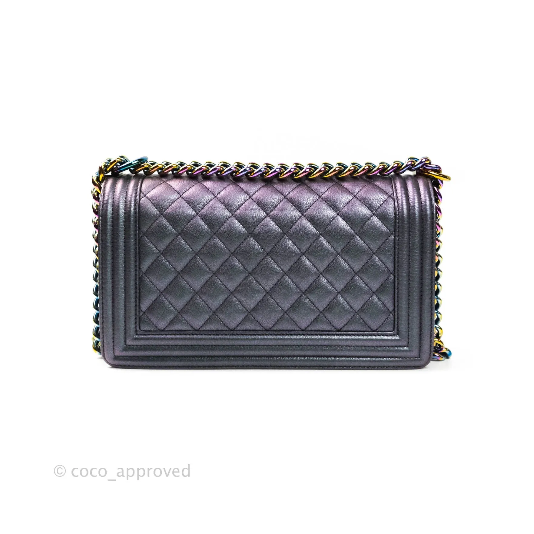 Chanel Purple Mermaid Iridescent Medium Calfskin Boy Bag