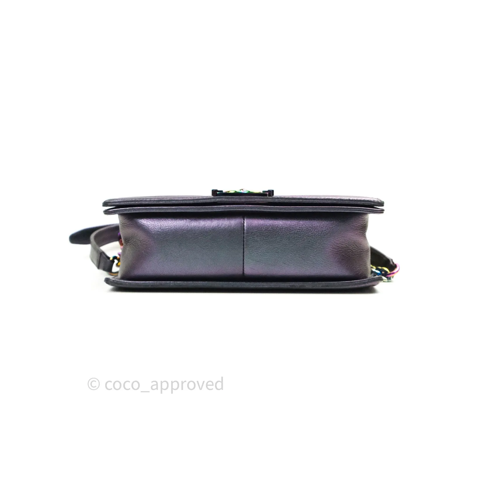 Chanel Purple Mermaid Iridescent Medium Calfskin Boy Bag