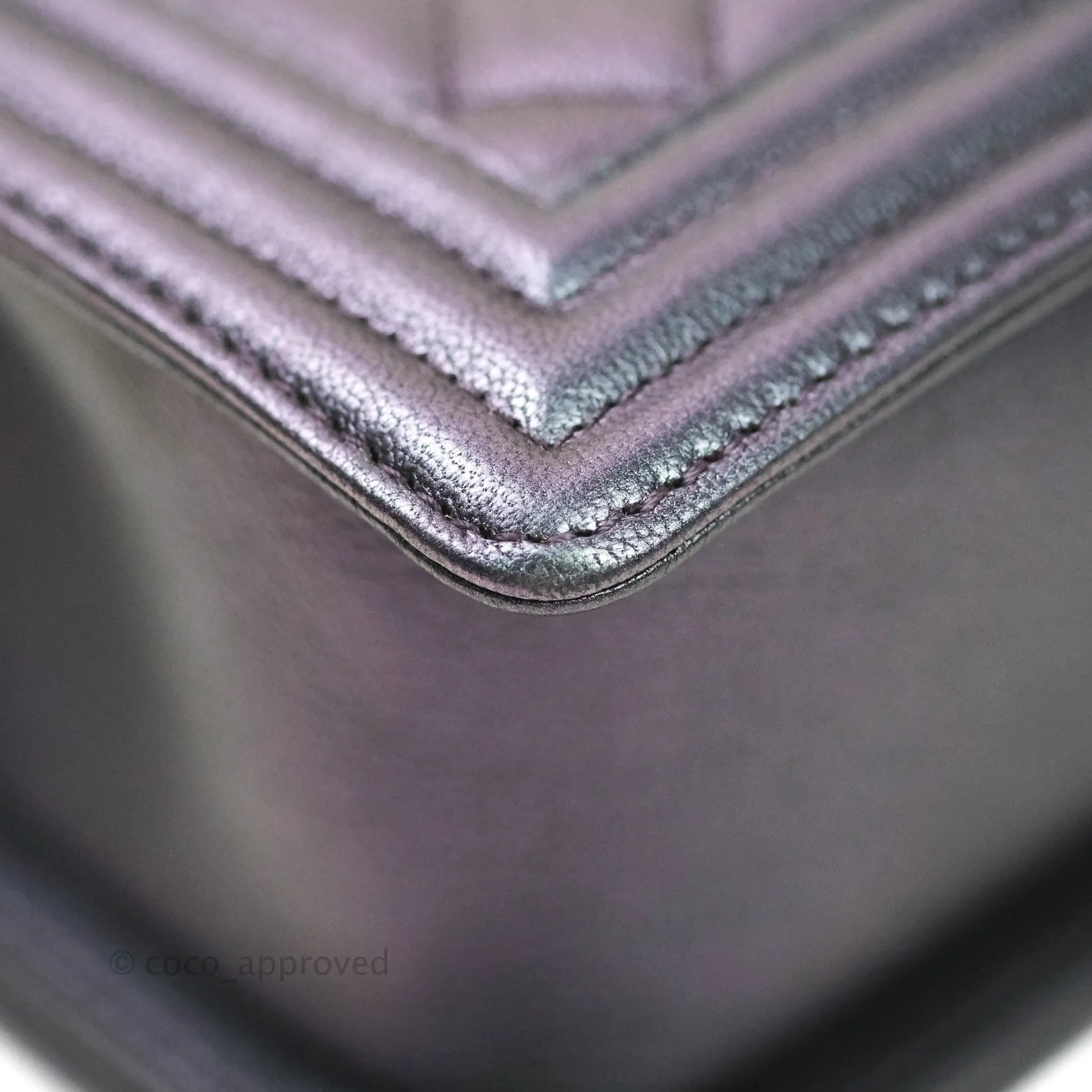 Chanel Purple Mermaid Iridescent Medium Calfskin Boy Bag