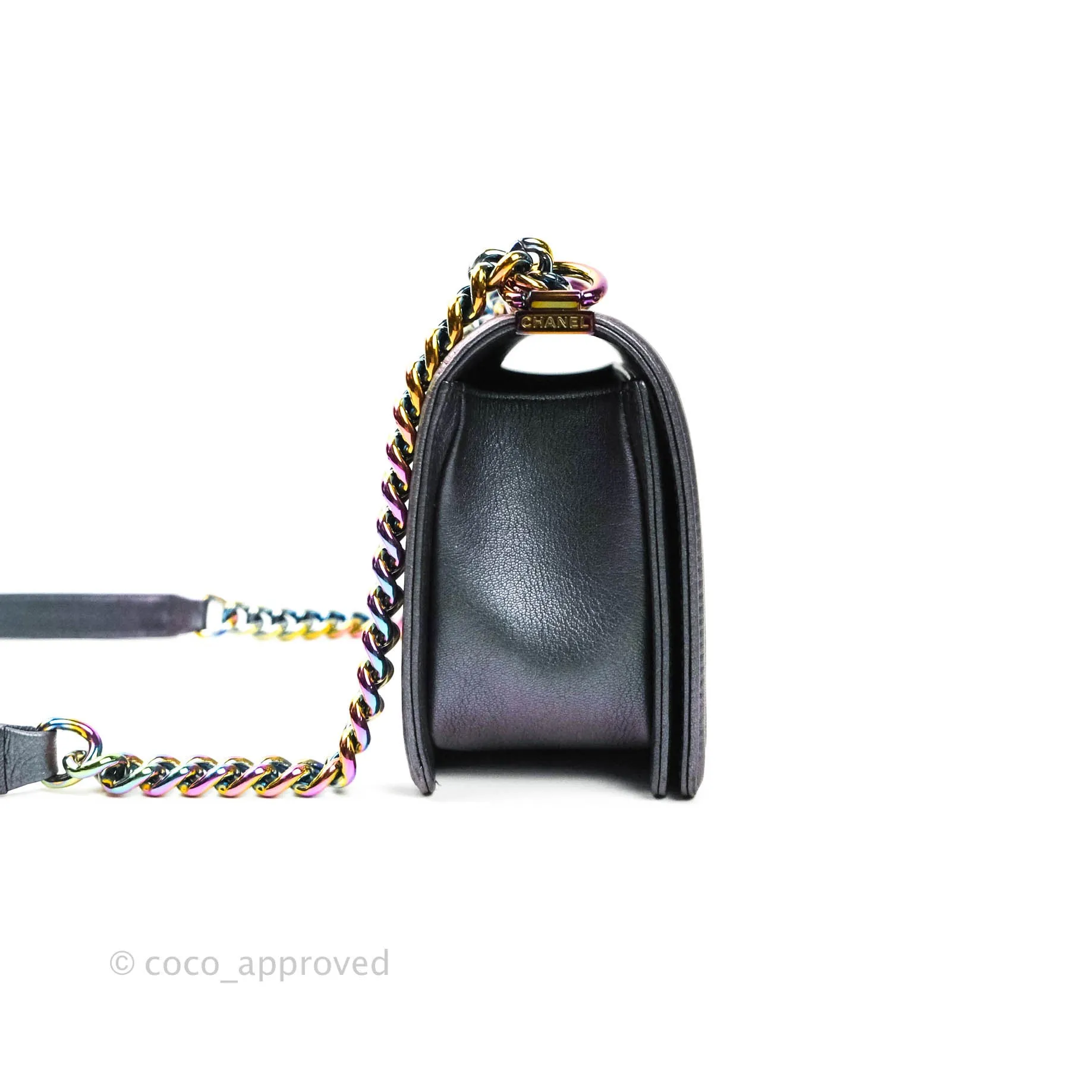 Chanel Purple Mermaid Iridescent Medium Calfskin Boy Bag