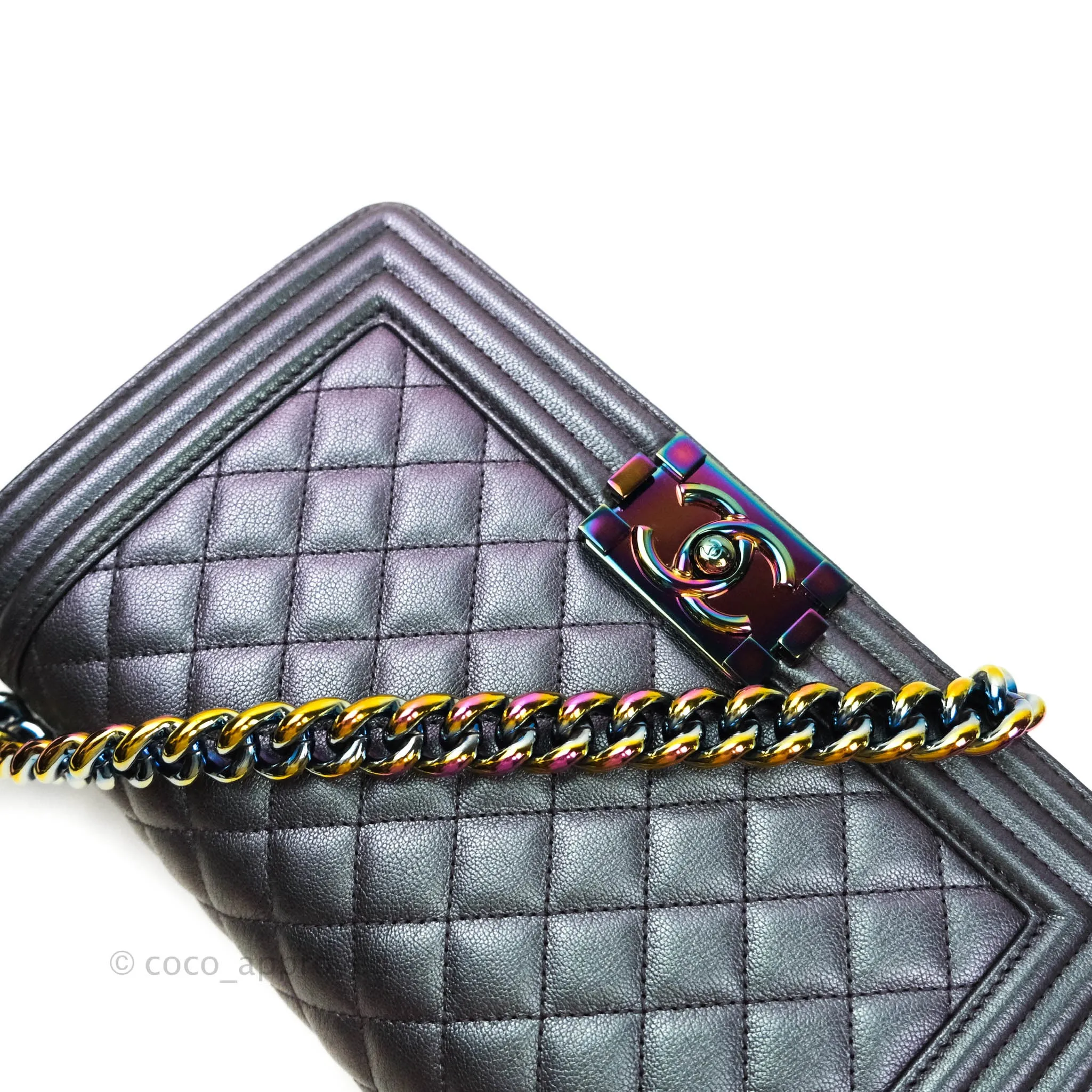 Chanel Purple Mermaid Iridescent Medium Calfskin Boy Bag