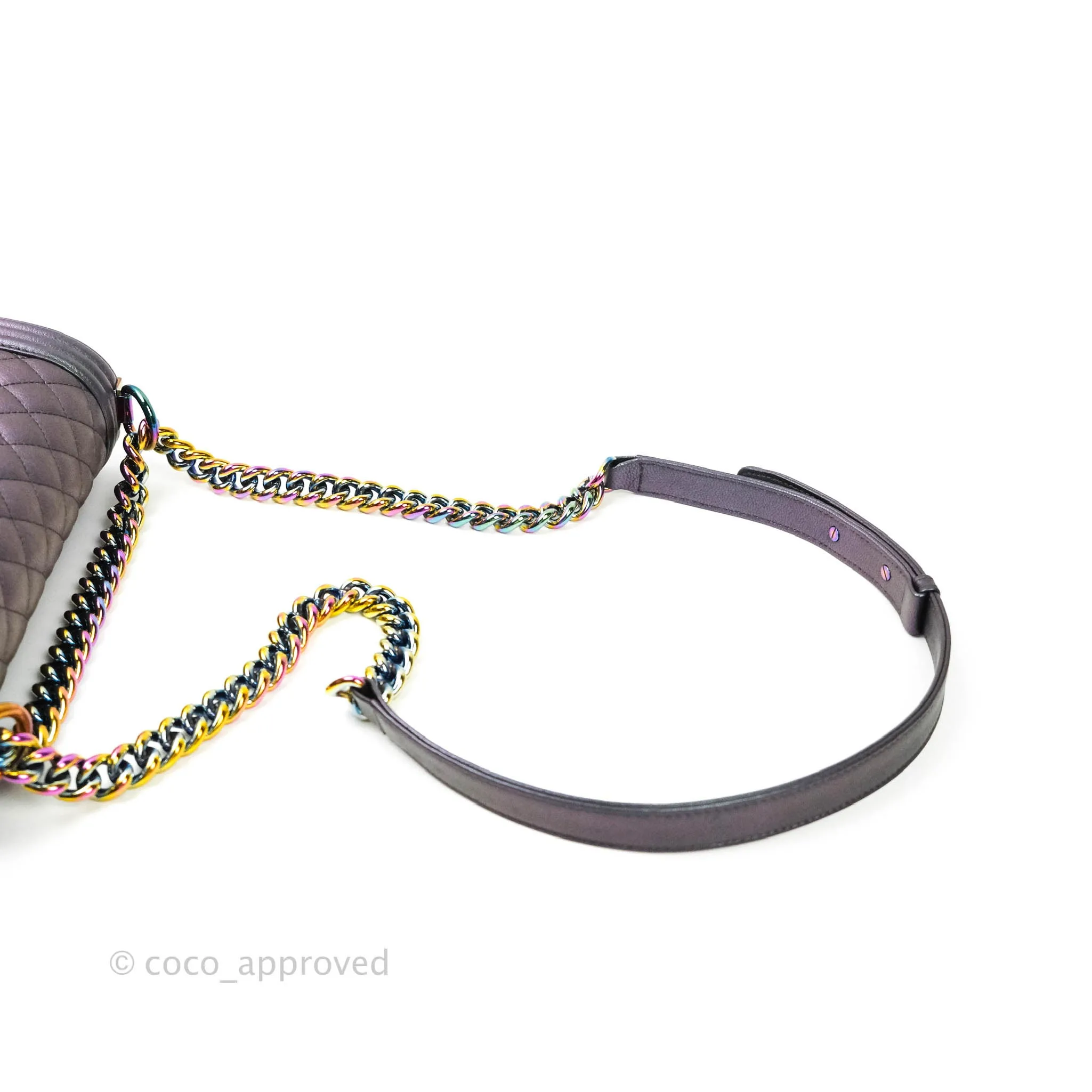 Chanel Purple Mermaid Iridescent Medium Calfskin Boy Bag