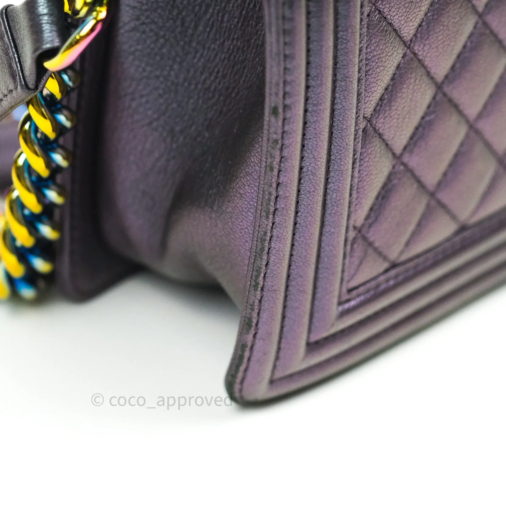 Chanel Purple Mermaid Iridescent Medium Calfskin Boy Bag