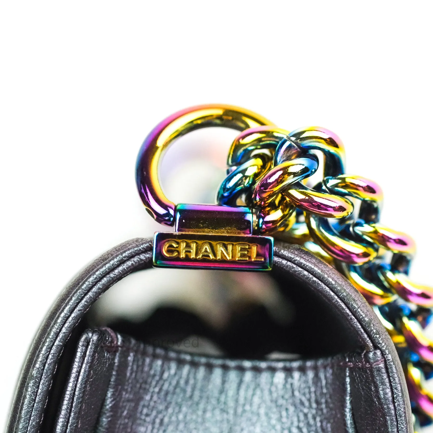 Chanel Purple Mermaid Iridescent Medium Calfskin Boy Bag