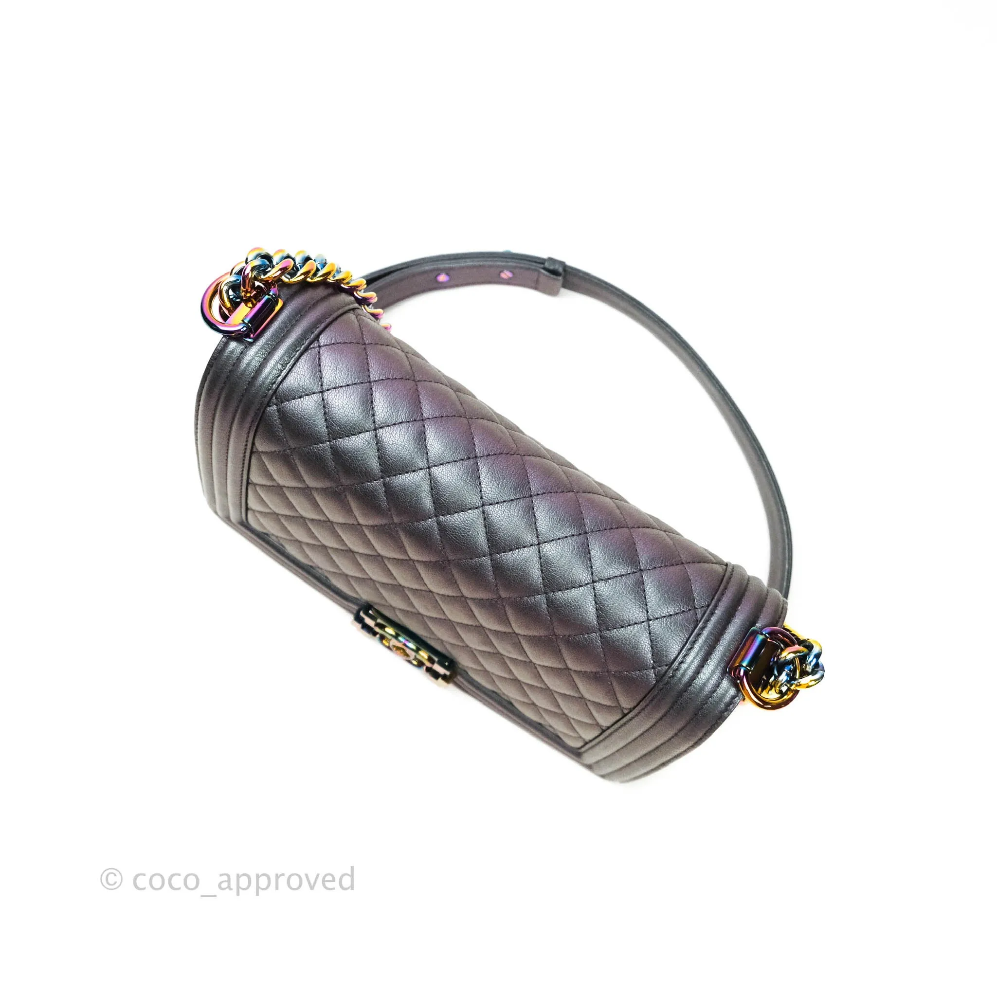 Chanel Purple Mermaid Iridescent Medium Calfskin Boy Bag