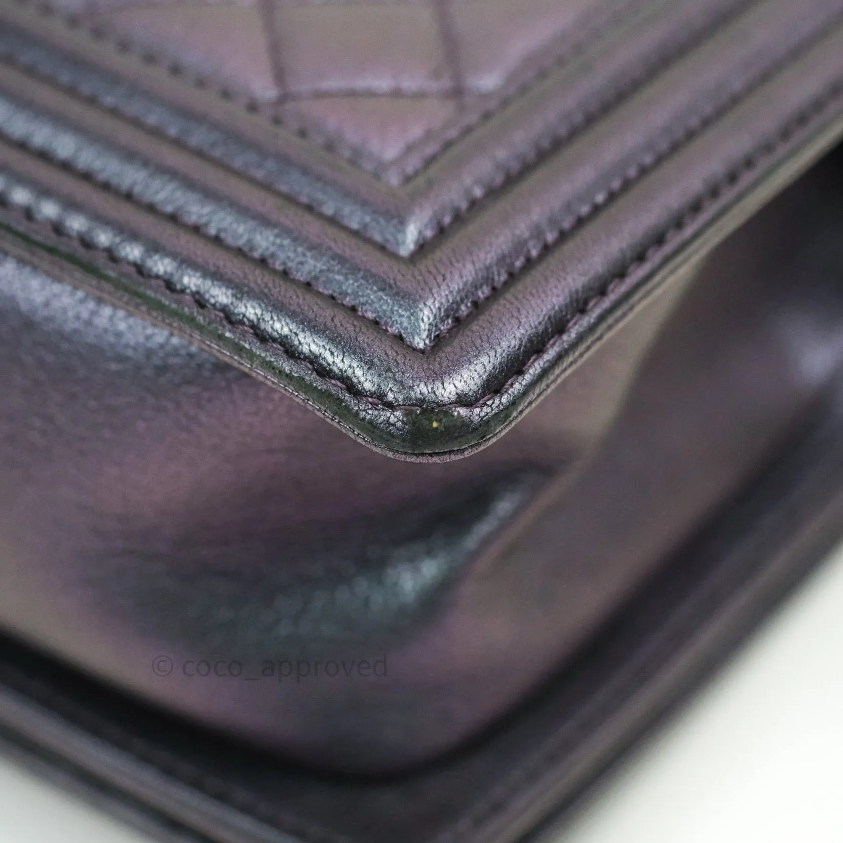 Chanel Purple Mermaid Iridescent Medium Calfskin Boy Bag