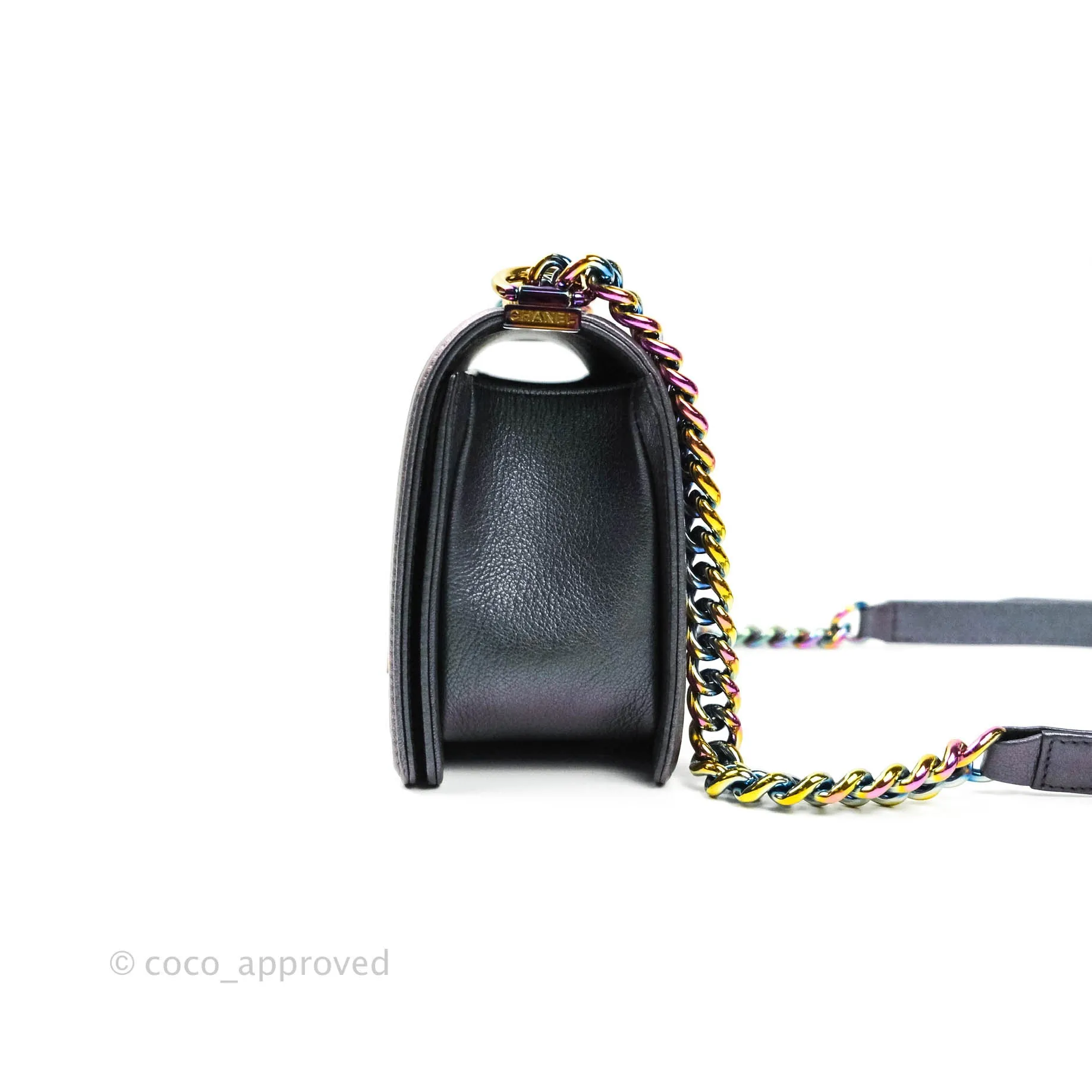 Chanel Purple Mermaid Iridescent Medium Calfskin Boy Bag