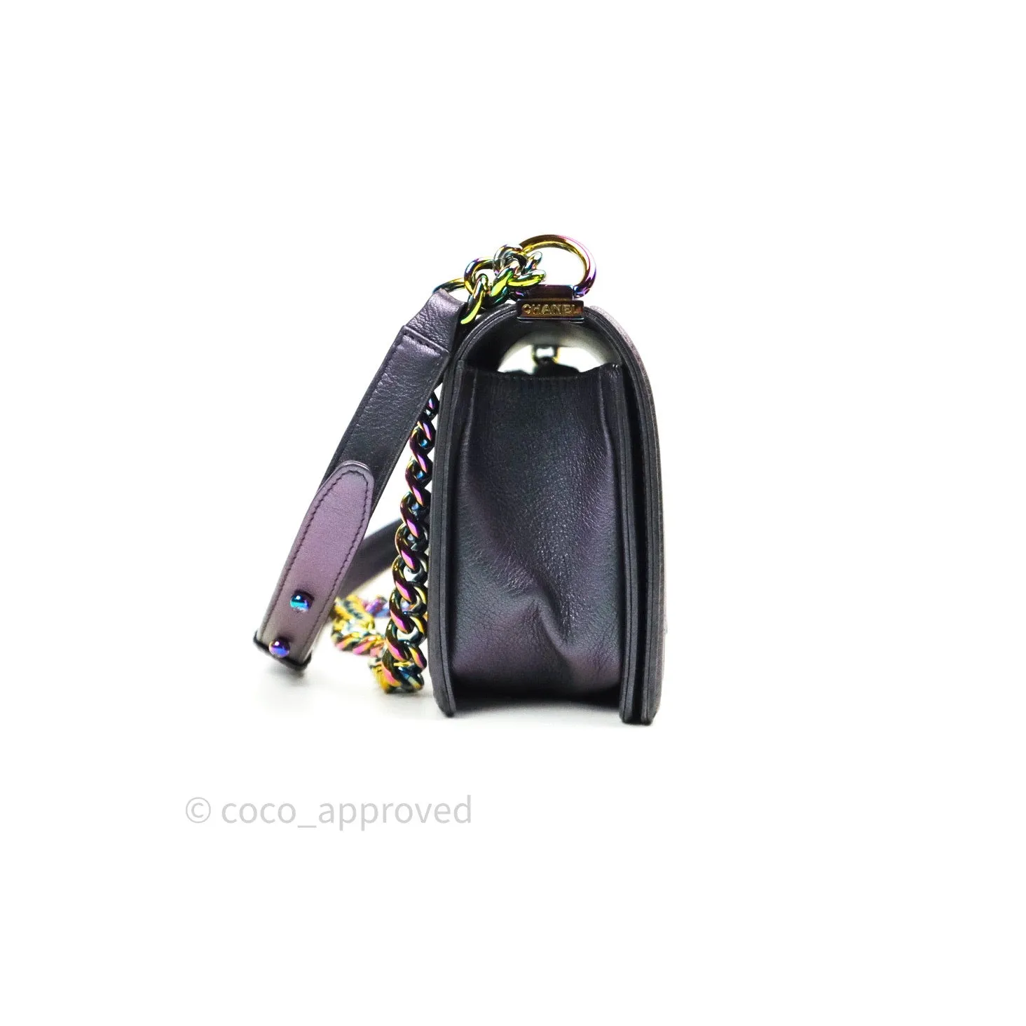Chanel Purple Mermaid Iridescent Medium Calfskin Boy Bag