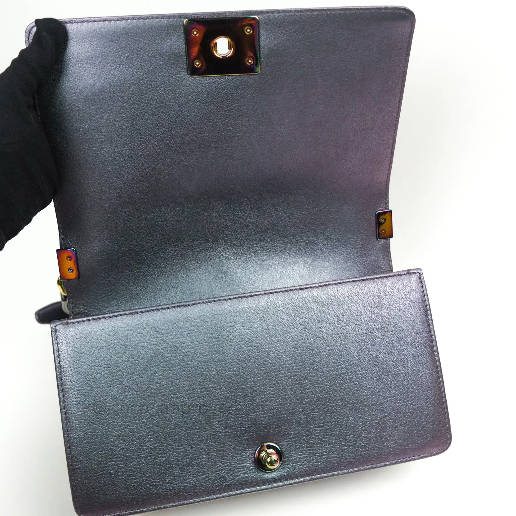 Chanel Purple Mermaid Iridescent Medium Calfskin Boy Bag