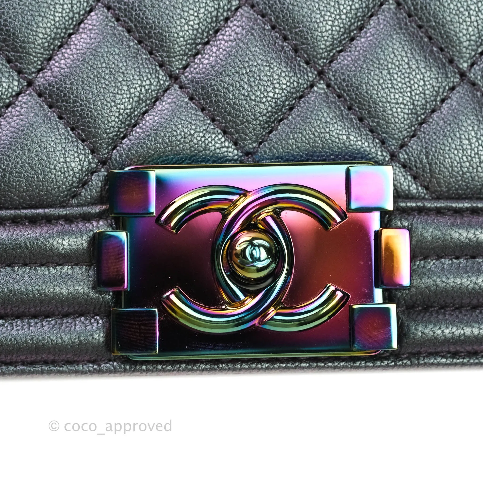 Chanel Purple Mermaid Iridescent Medium Calfskin Boy Bag