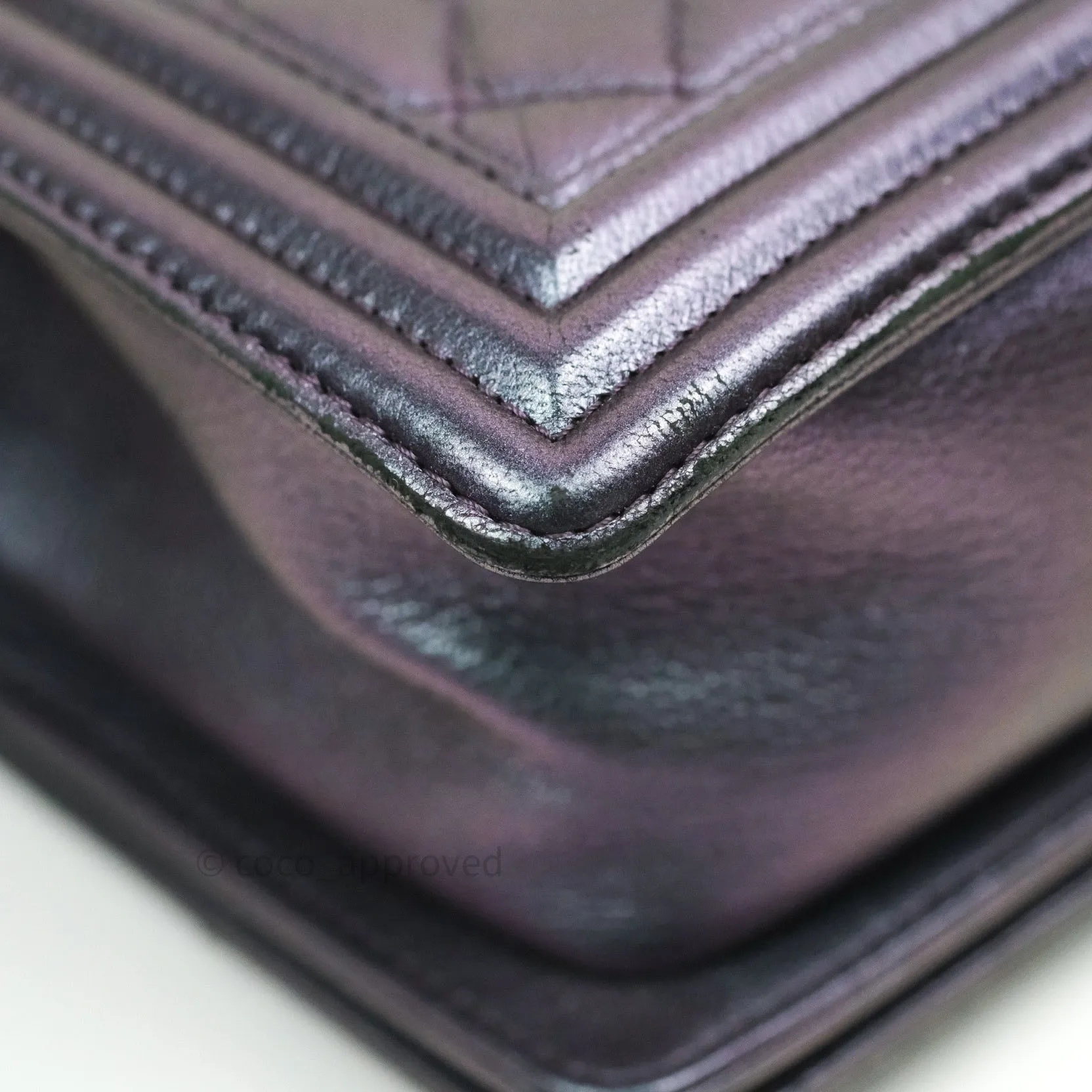 Chanel Purple Mermaid Iridescent Medium Calfskin Boy Bag