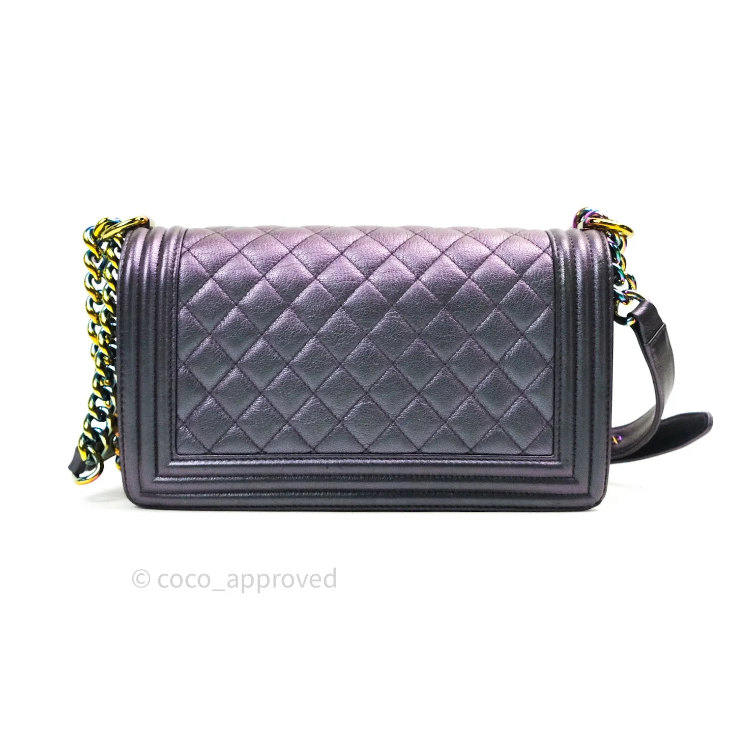 Chanel Purple Mermaid Iridescent Medium Calfskin Boy Bag