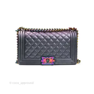Chanel Purple Mermaid Iridescent Medium Calfskin Boy Bag