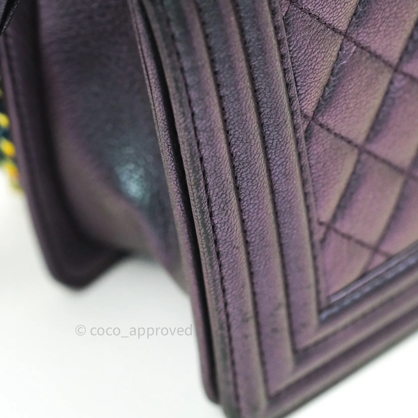 Chanel Purple Mermaid Iridescent Medium Calfskin Boy Bag