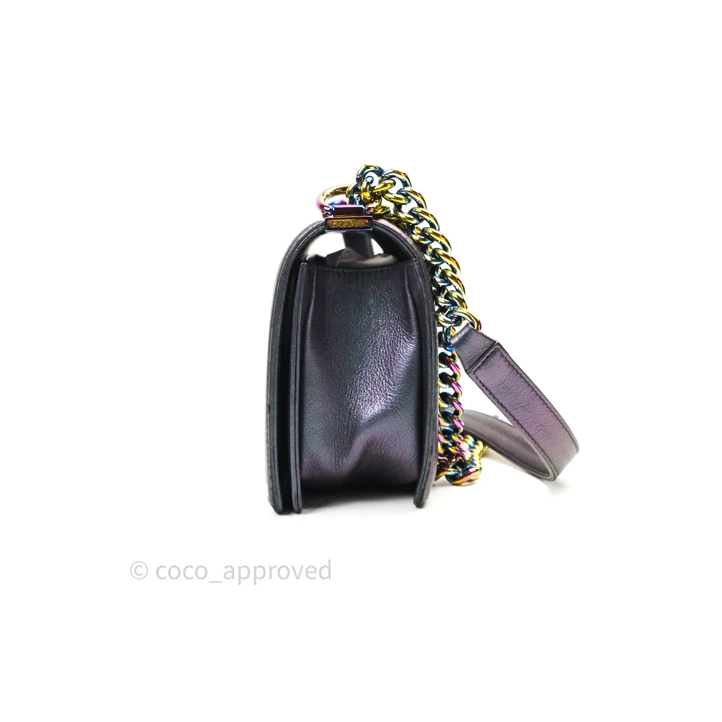 Chanel Purple Mermaid Iridescent Medium Calfskin Boy Bag