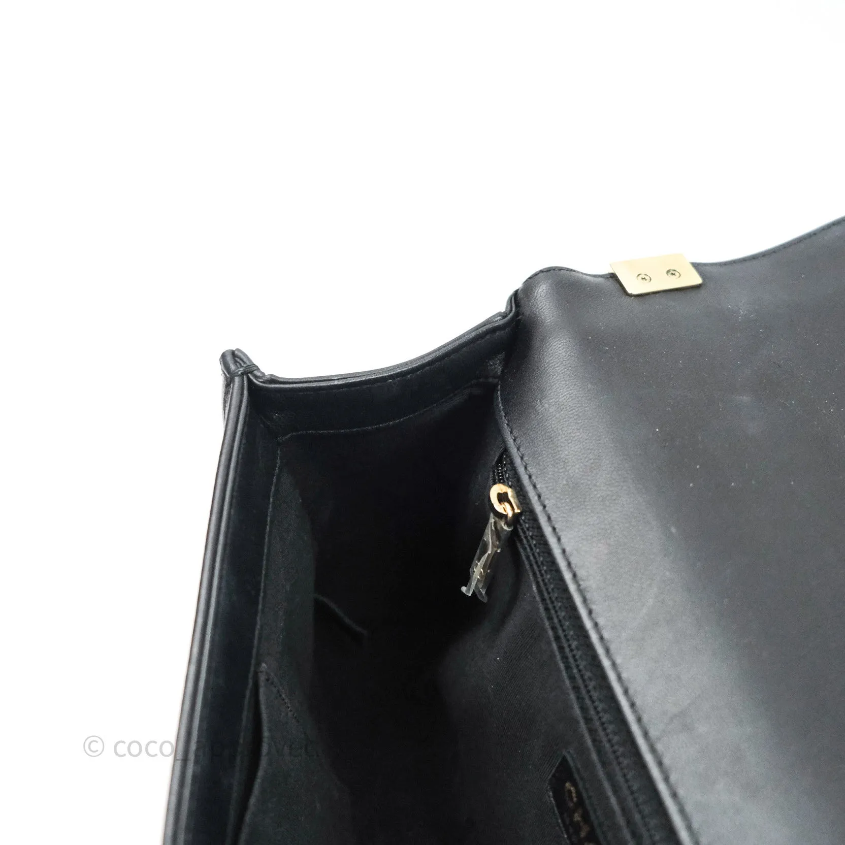 Chanel Quilted Boy New Medium Black Lambskin Gold Hardware