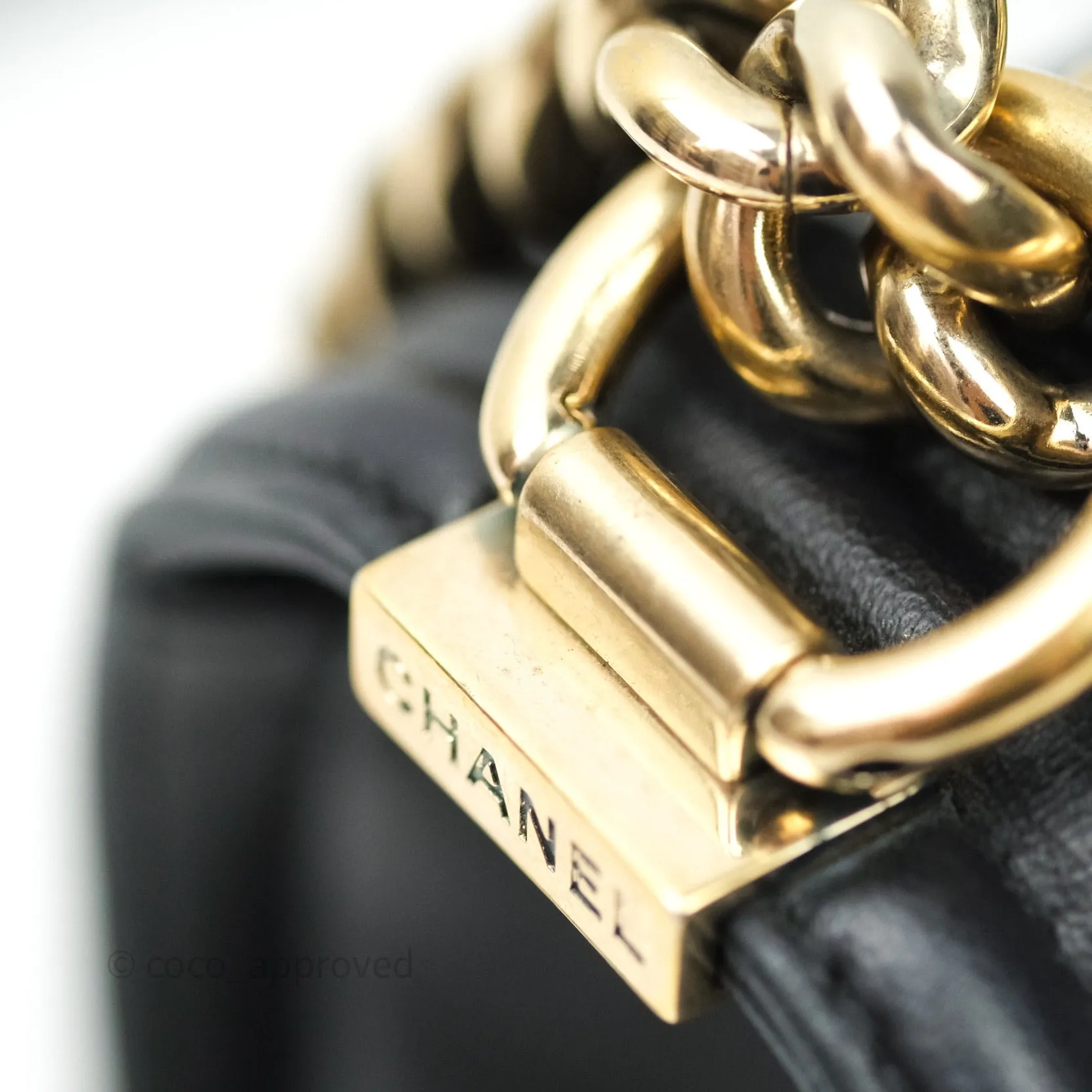 Chanel Quilted Boy New Medium Black Lambskin Gold Hardware