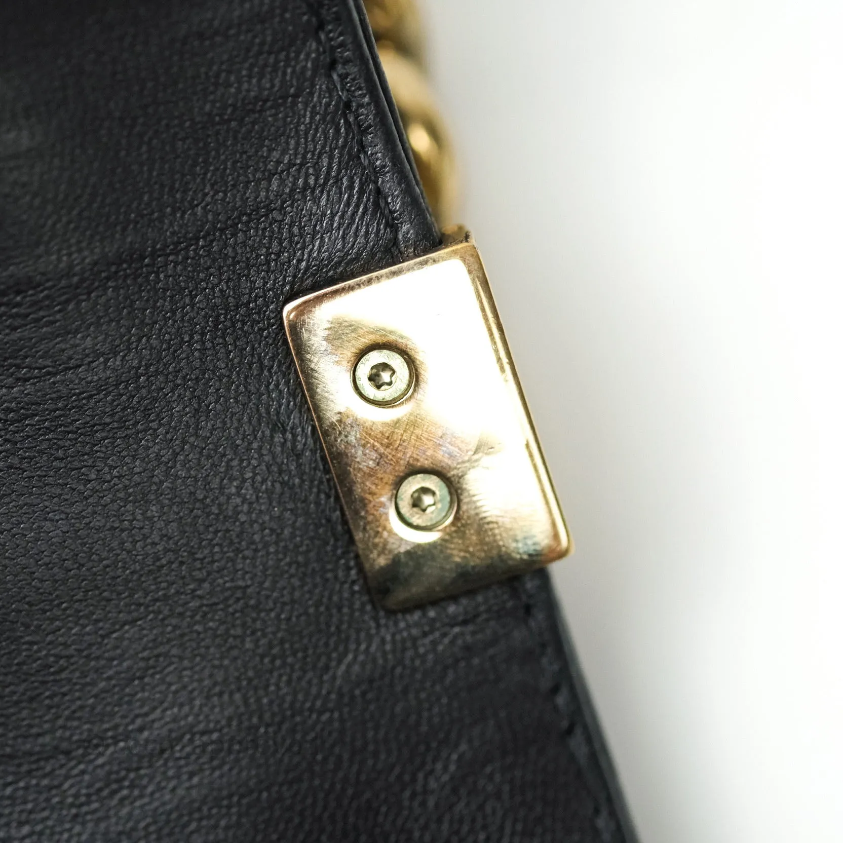 Chanel Quilted Boy New Medium Black Lambskin Gold Hardware