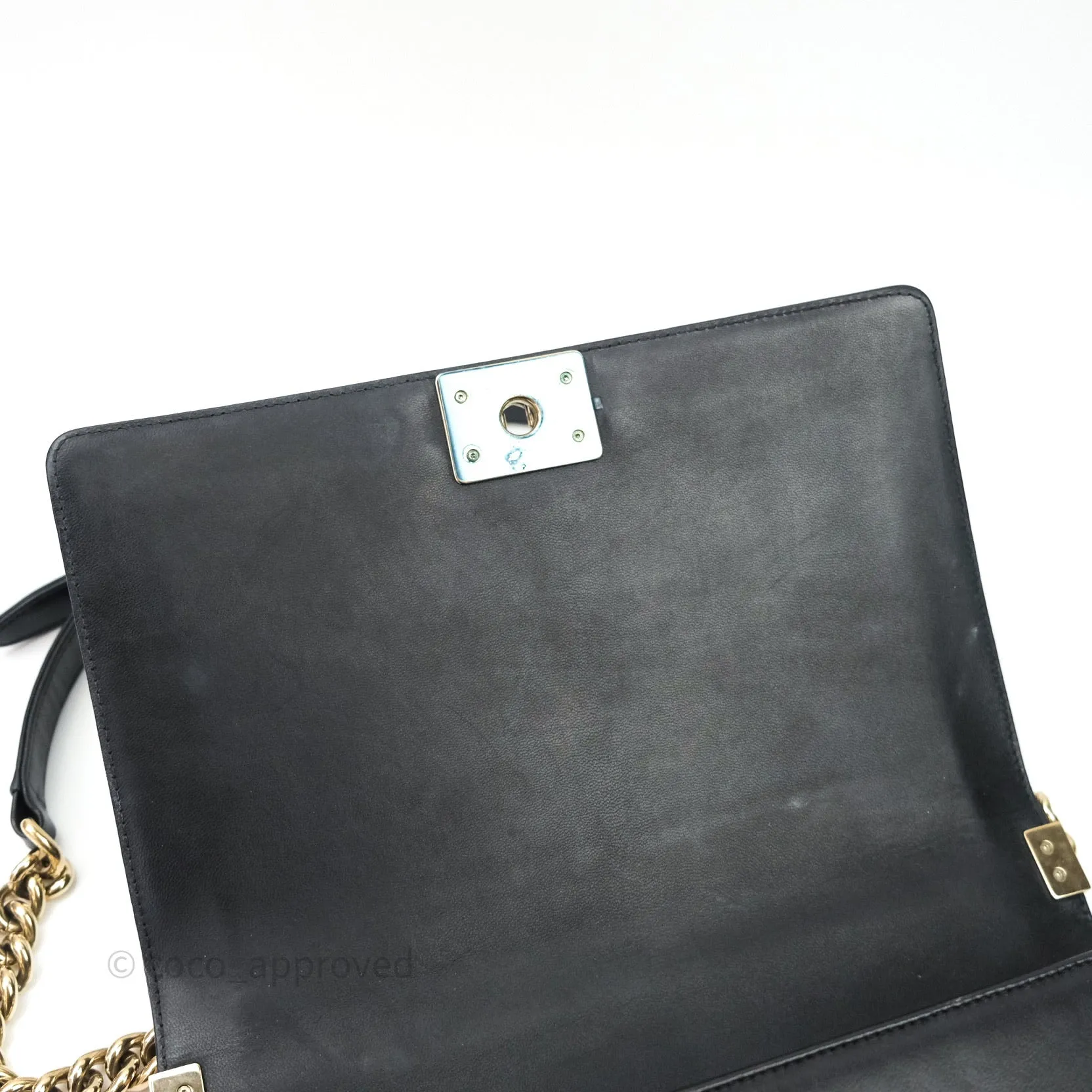 Chanel Quilted Boy New Medium Black Lambskin Gold Hardware