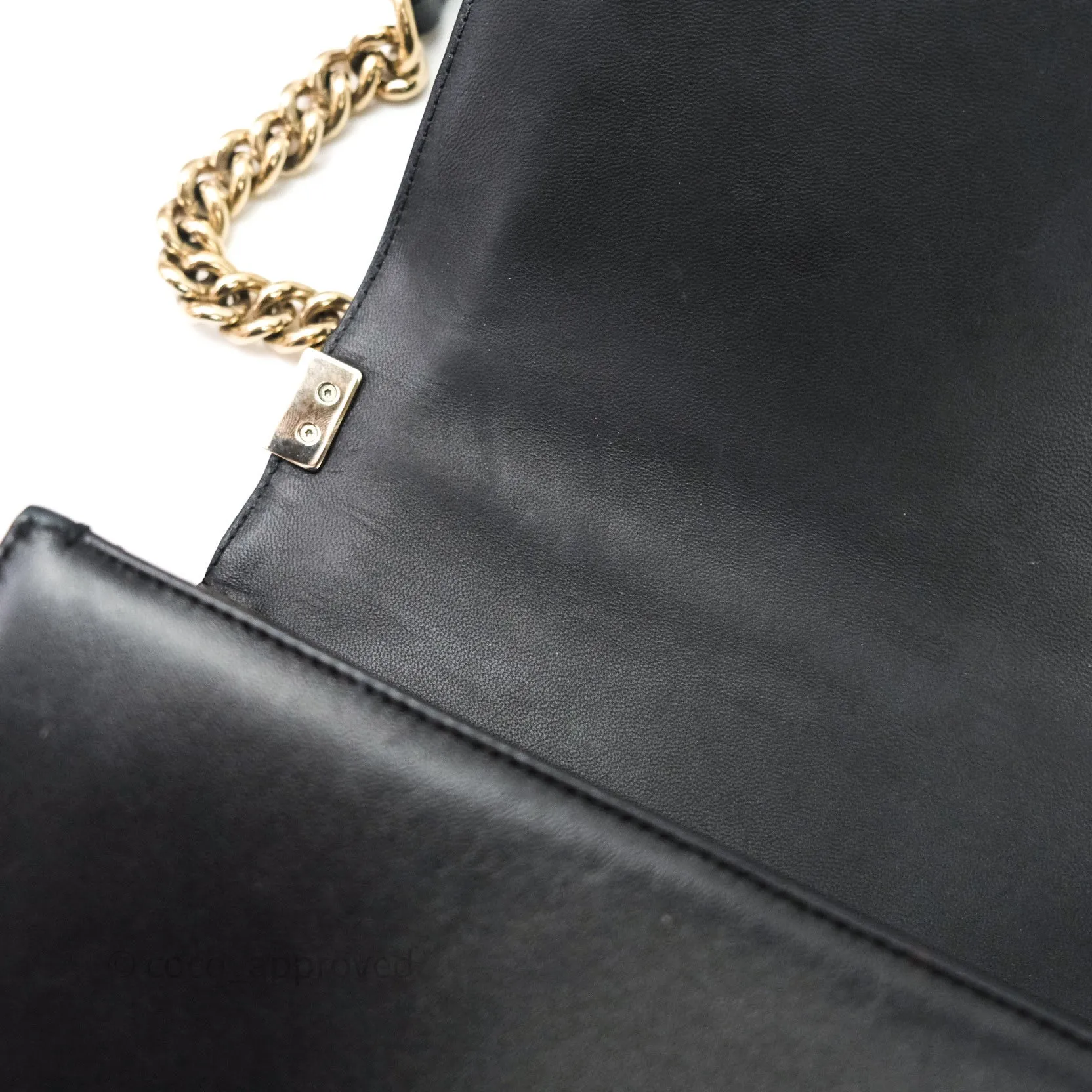 Chanel Quilted Boy New Medium Black Lambskin Gold Hardware