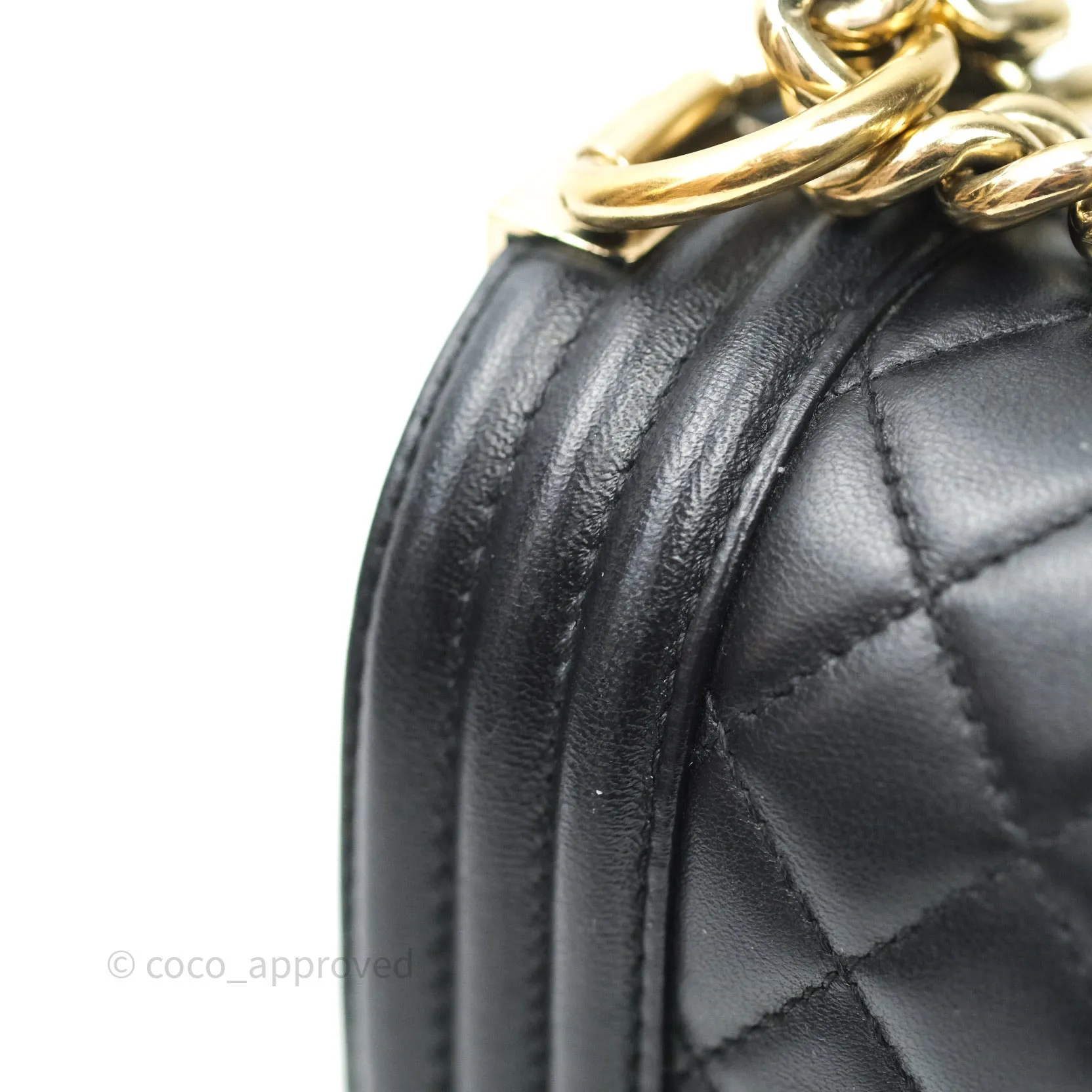 Chanel Quilted Boy New Medium Black Lambskin Gold Hardware