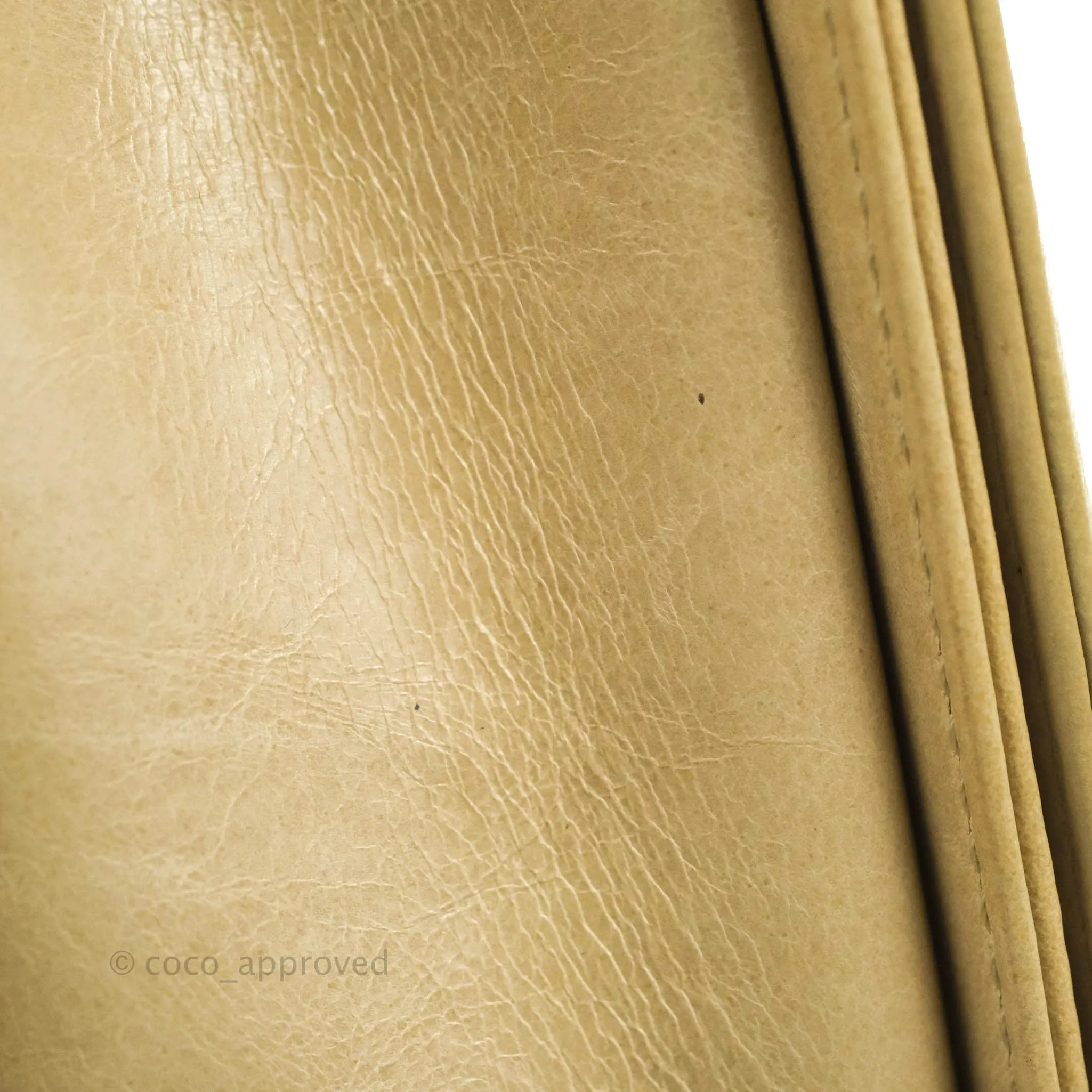 Chanel Quilted Large Boy Beige Aged Calfskin Aged Gold Hardware