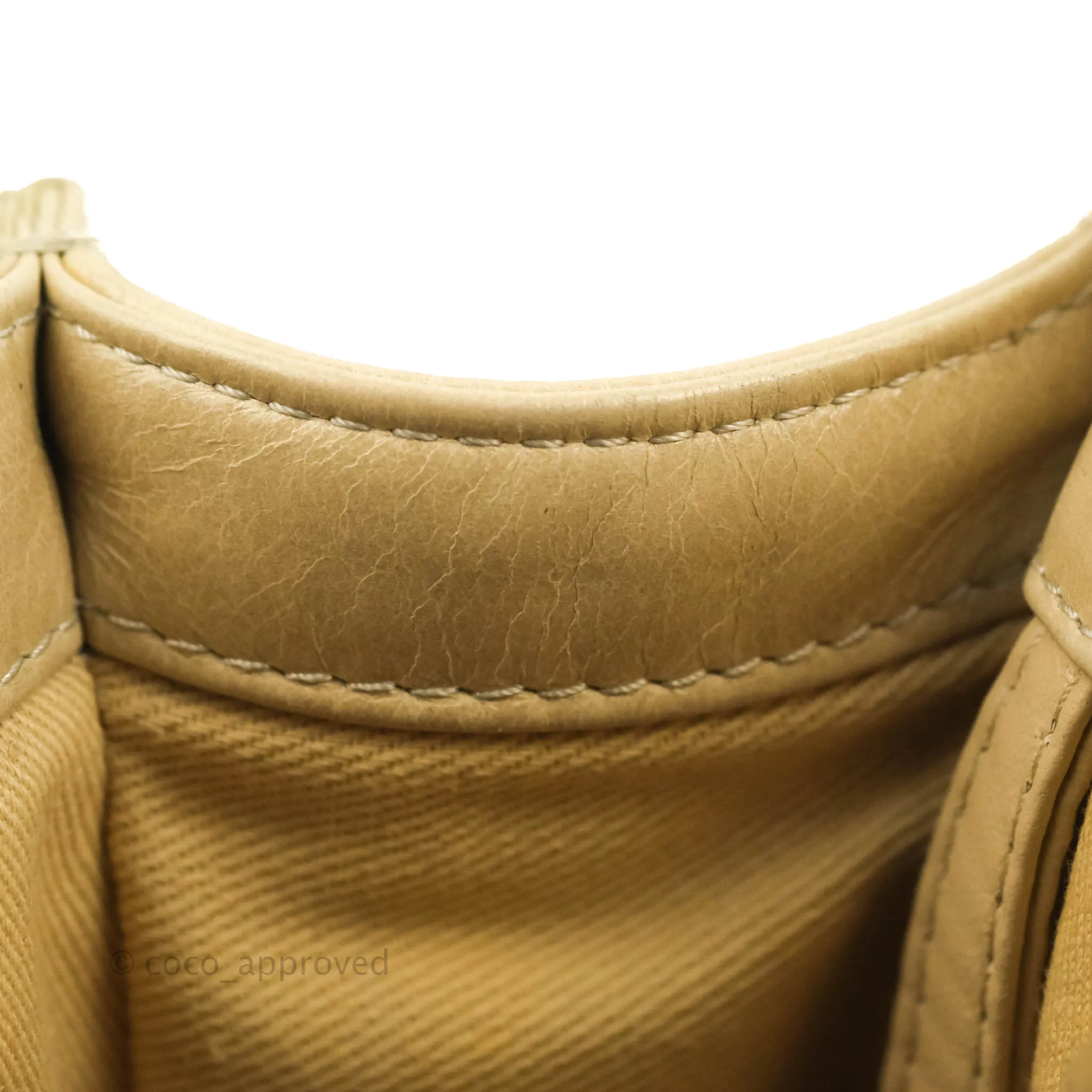 Chanel Quilted Large Boy Beige Aged Calfskin Aged Gold Hardware