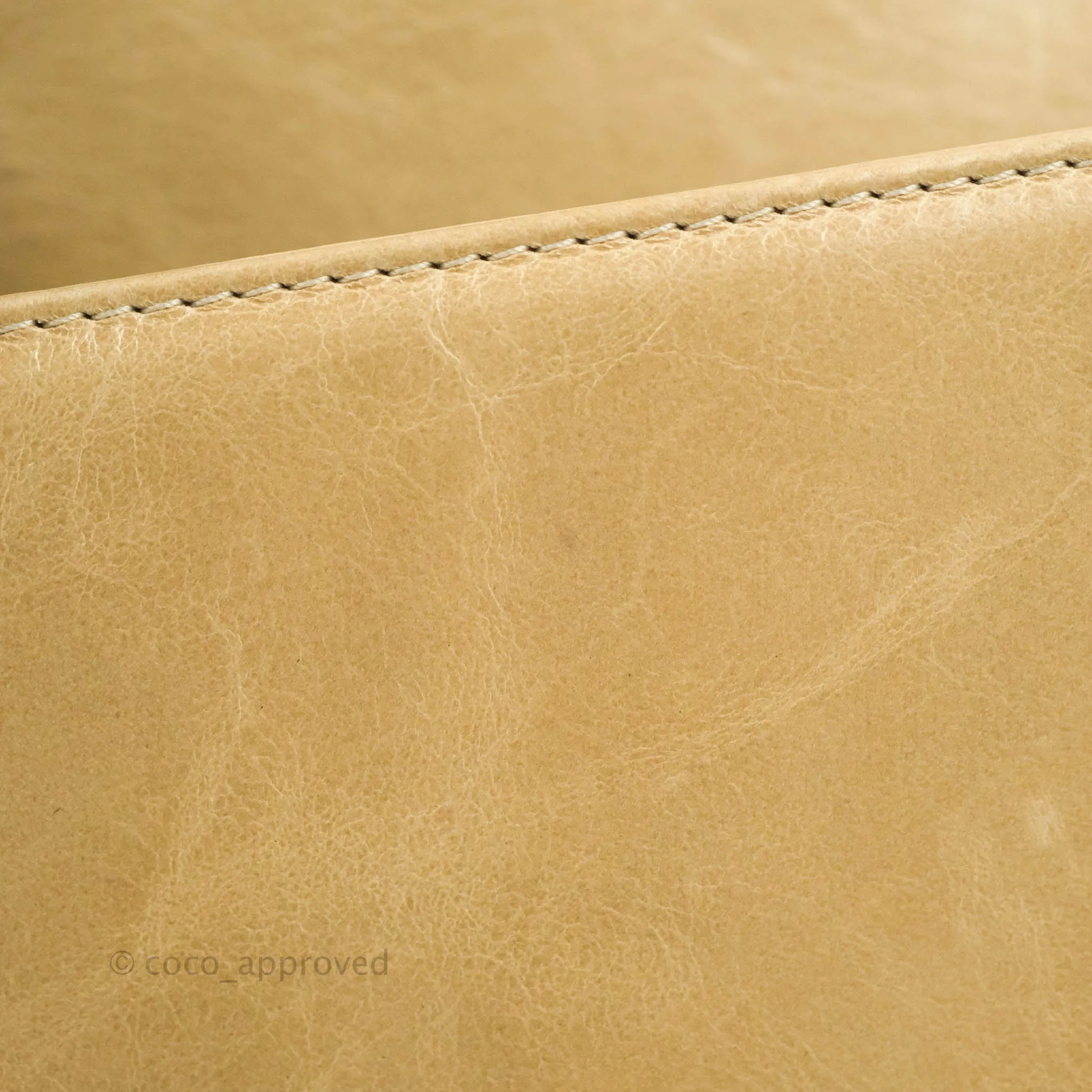 Chanel Quilted Large Boy Beige Aged Calfskin Aged Gold Hardware
