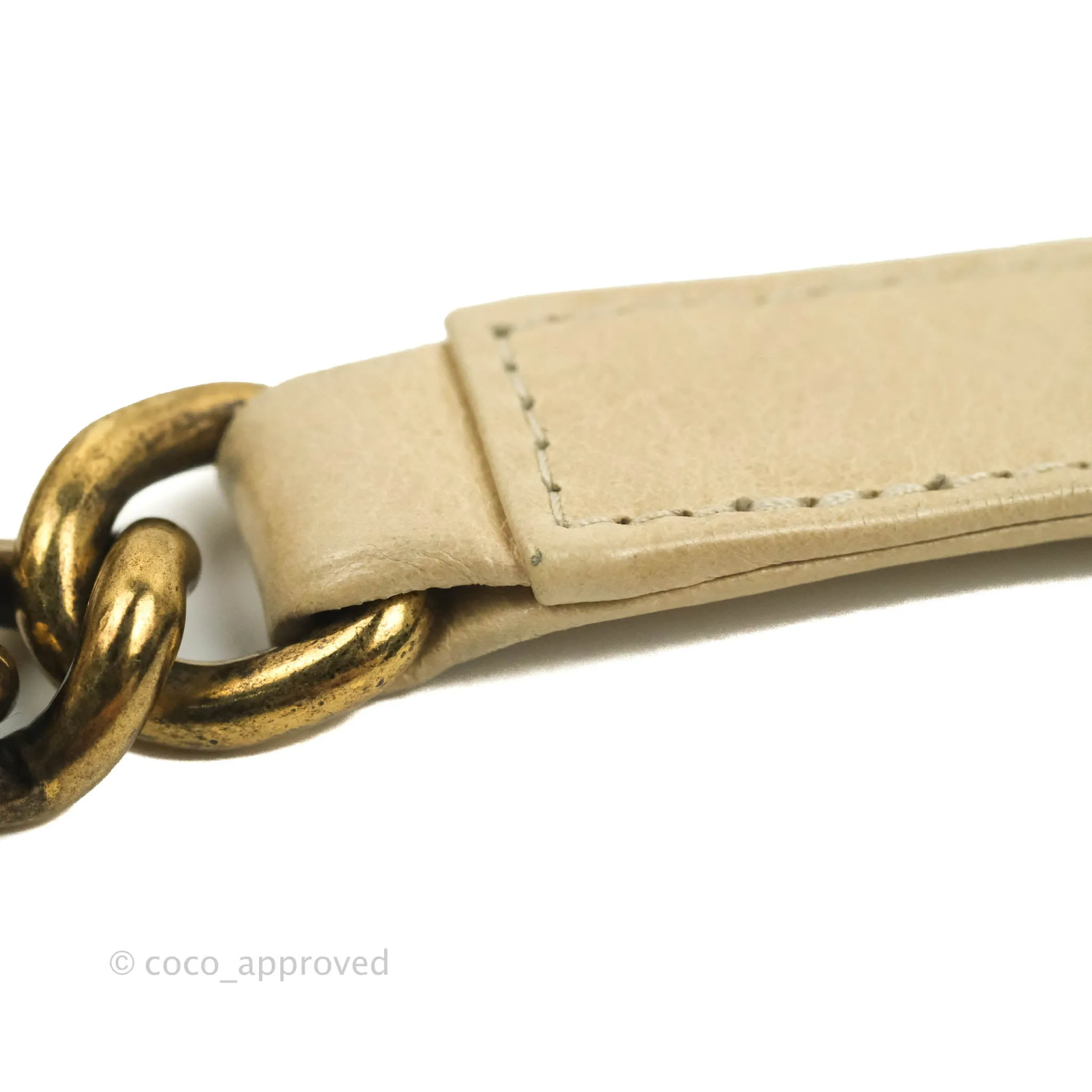 Chanel Quilted Large Boy Beige Aged Calfskin Aged Gold Hardware