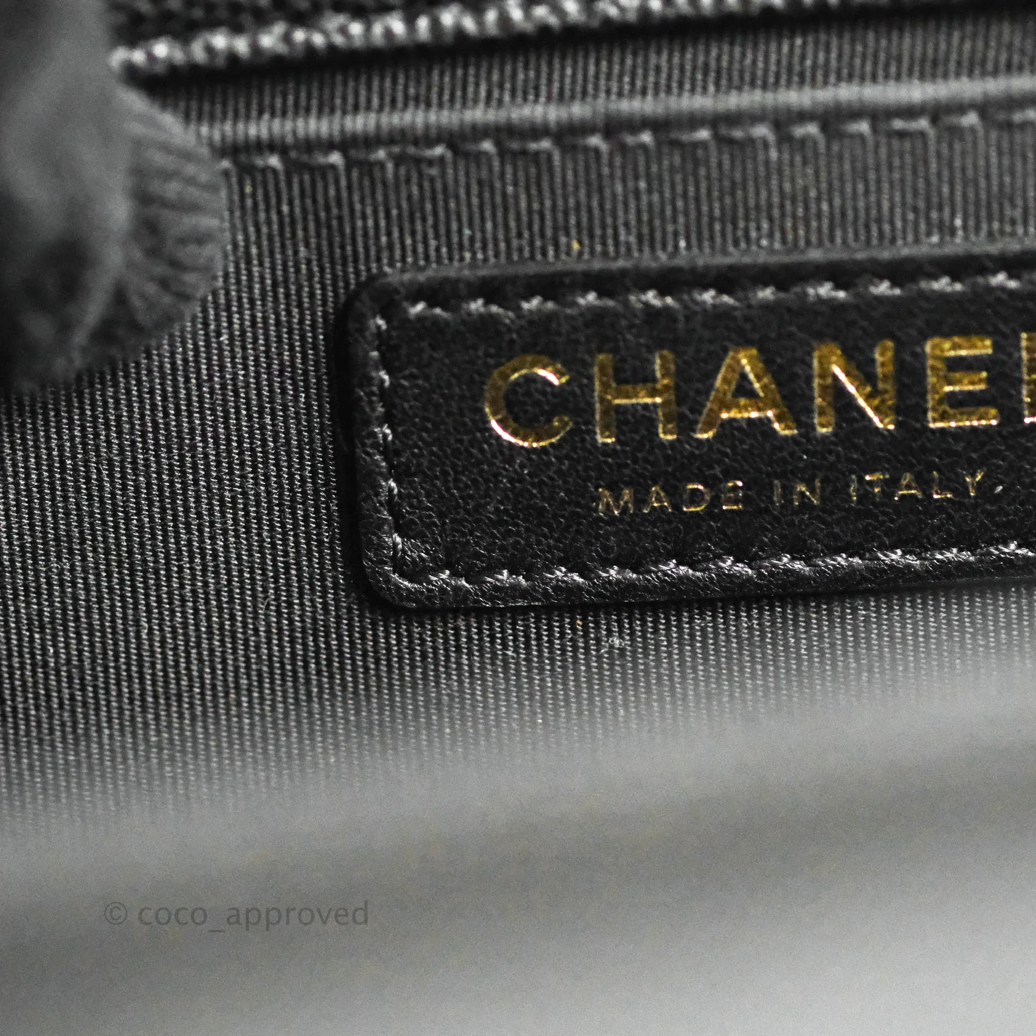 Chanel Quilted Medium Boy Black Caviar Aged Gold Hardware