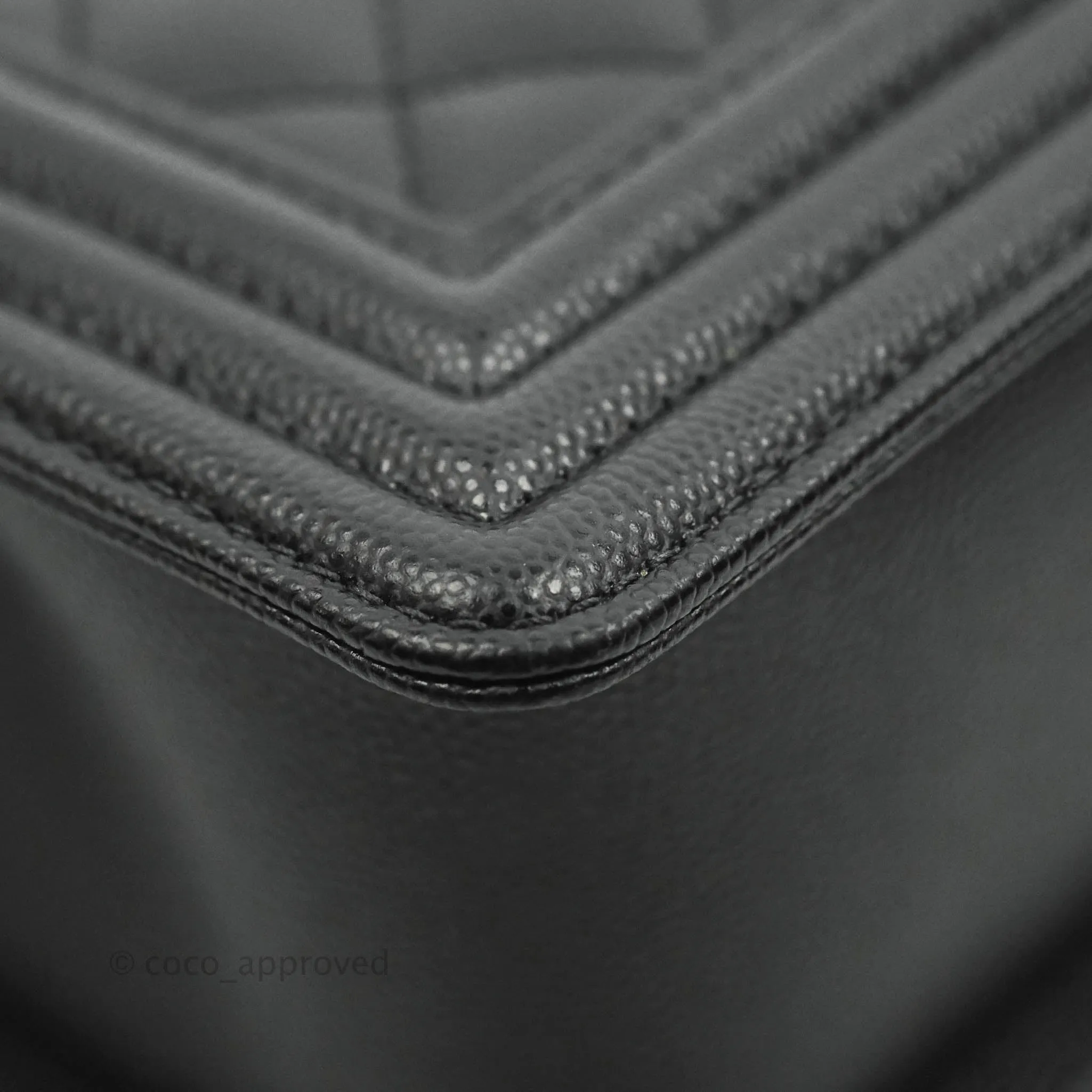 Chanel Quilted Medium Boy Black Caviar Aged Gold Hardware